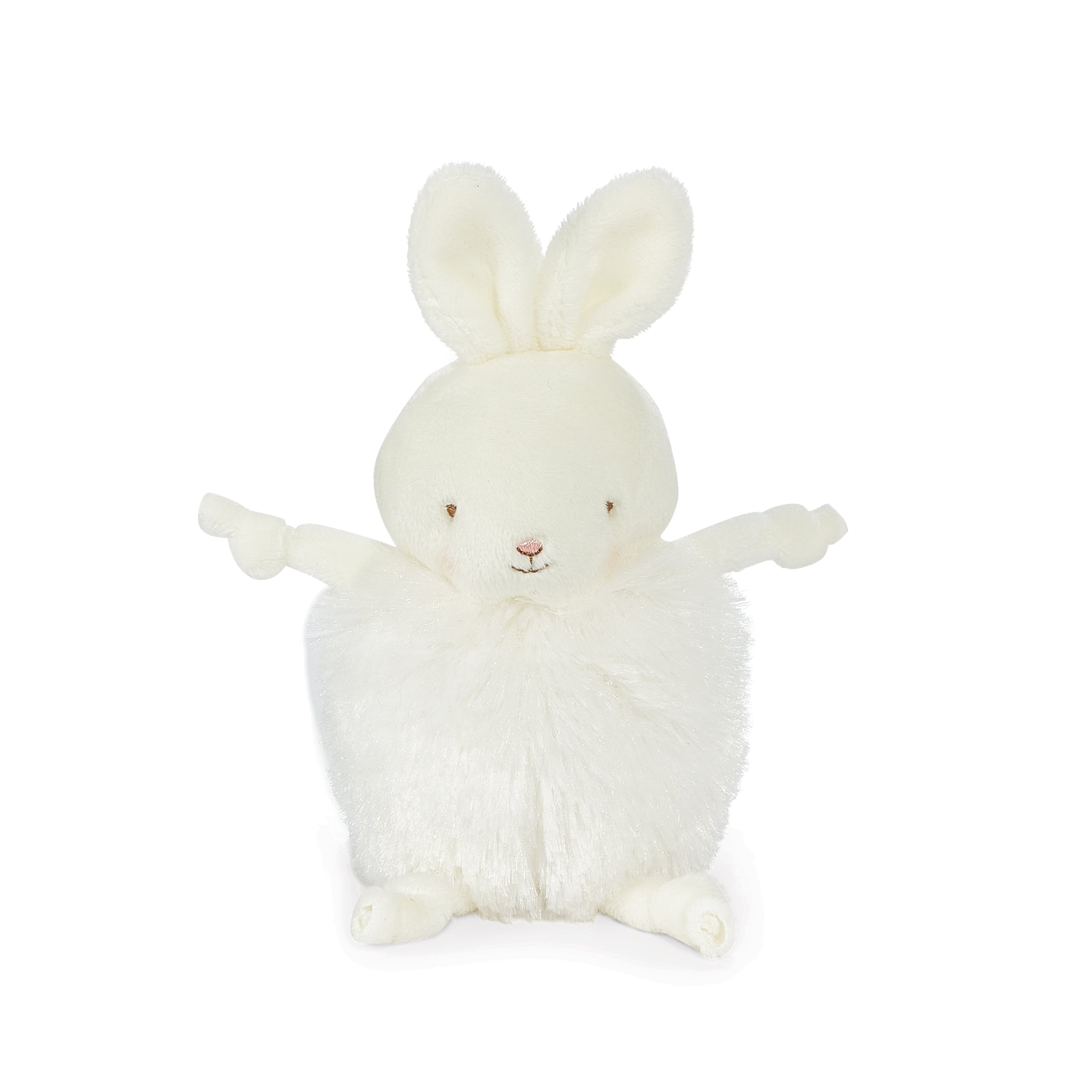 Roly Poly Bun Bun White Bunny Plush Toy - Soft Stuffed Animal for Kids, Nursery Decor, Gift for Baby Shower & Easter