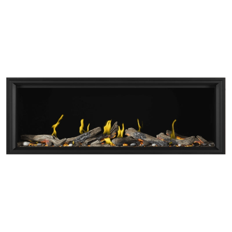 Napoleon Tall Vector 74 Inch Direct Vent Linear Gas Fireplace with Realistic Luminous Logs - Perfect for Living Rooms, Bedrooms & Modern Home Heating