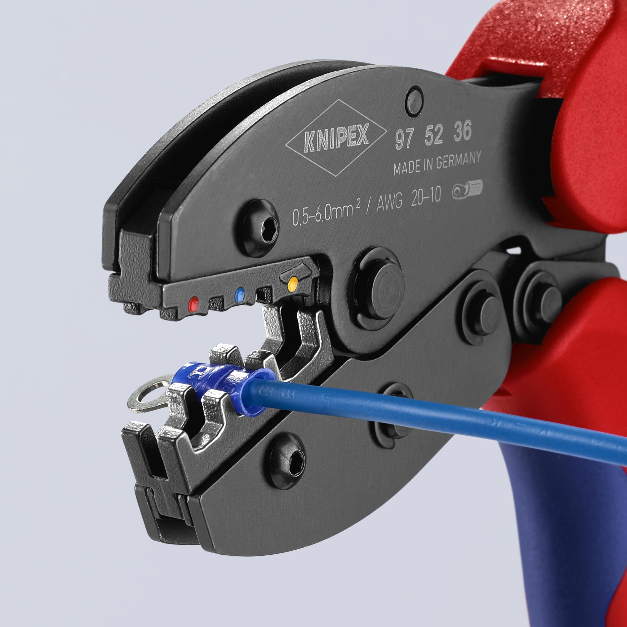 KNIPEX Insulated Crimping Pliers for Terminals, Plugs & Butt Connectors - Professional Electrical Tool for Wiring & Automotive Repairs