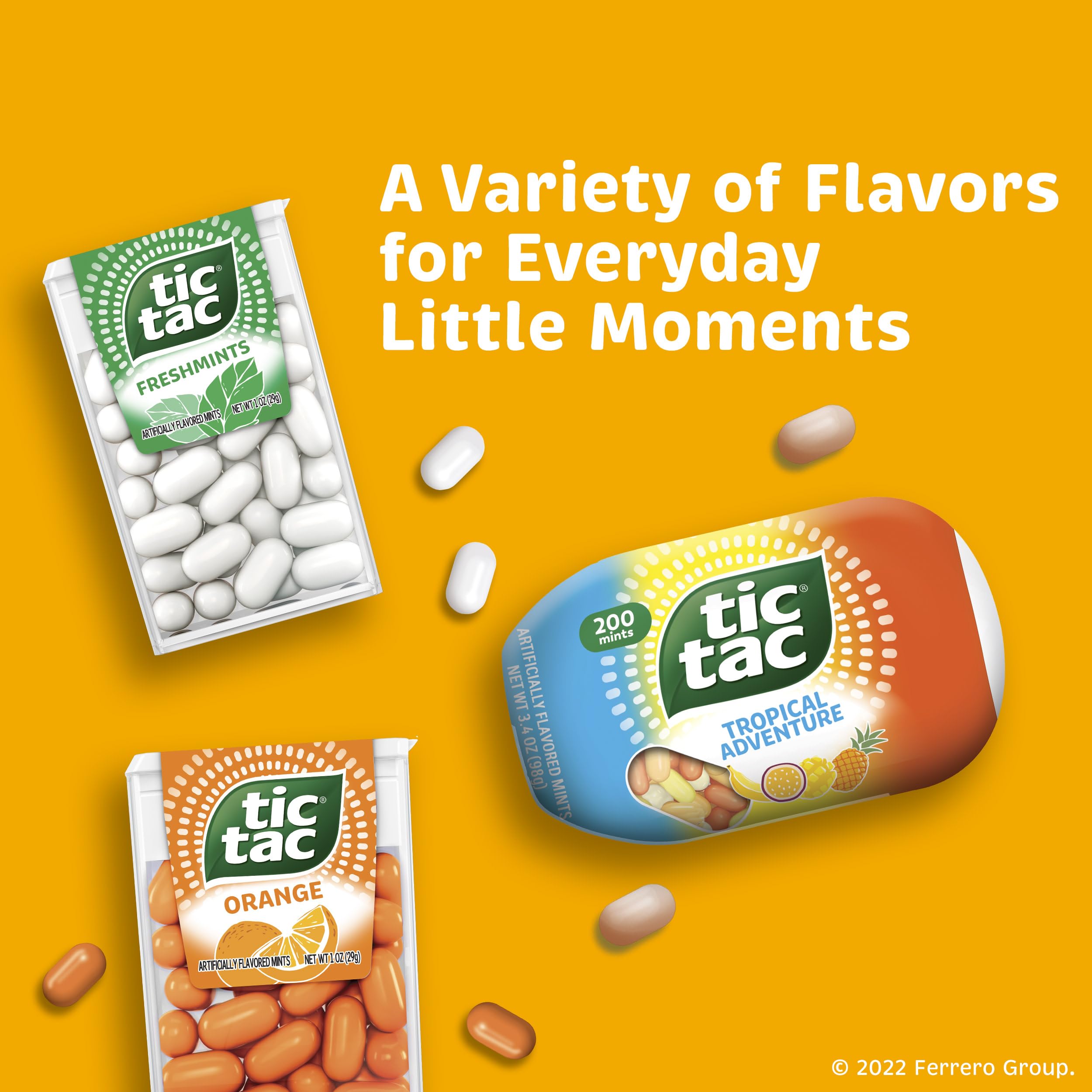 Tic Tac Fruit Adventure Mints - 8 Pack (3.4 Oz Each) - Refreshing Breath Mints for On-The-Go, Travel, Office & Fresh Breath All Day - Assorted Fruit Flavors