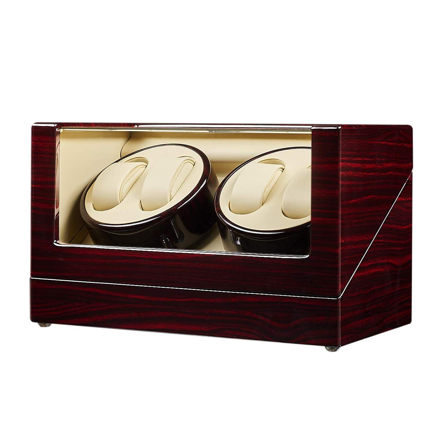 JQUEEN Automatic Watch Winder for Men & Women - Ultra Quiet Motor with 6 Rotation Modes - Perfect for Rolex, Omega & Luxury Watches - Ideal for Travel, Storage & Display