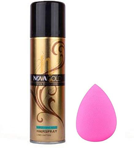 Premium Miss Hot Beauty Blender Makeup Sponge with Nova Gold Hair Spray 200ml - Professional Cosmetic Sponge for Flawless Foundation & Blending, Perfect for Makeup Artists & Daily Use