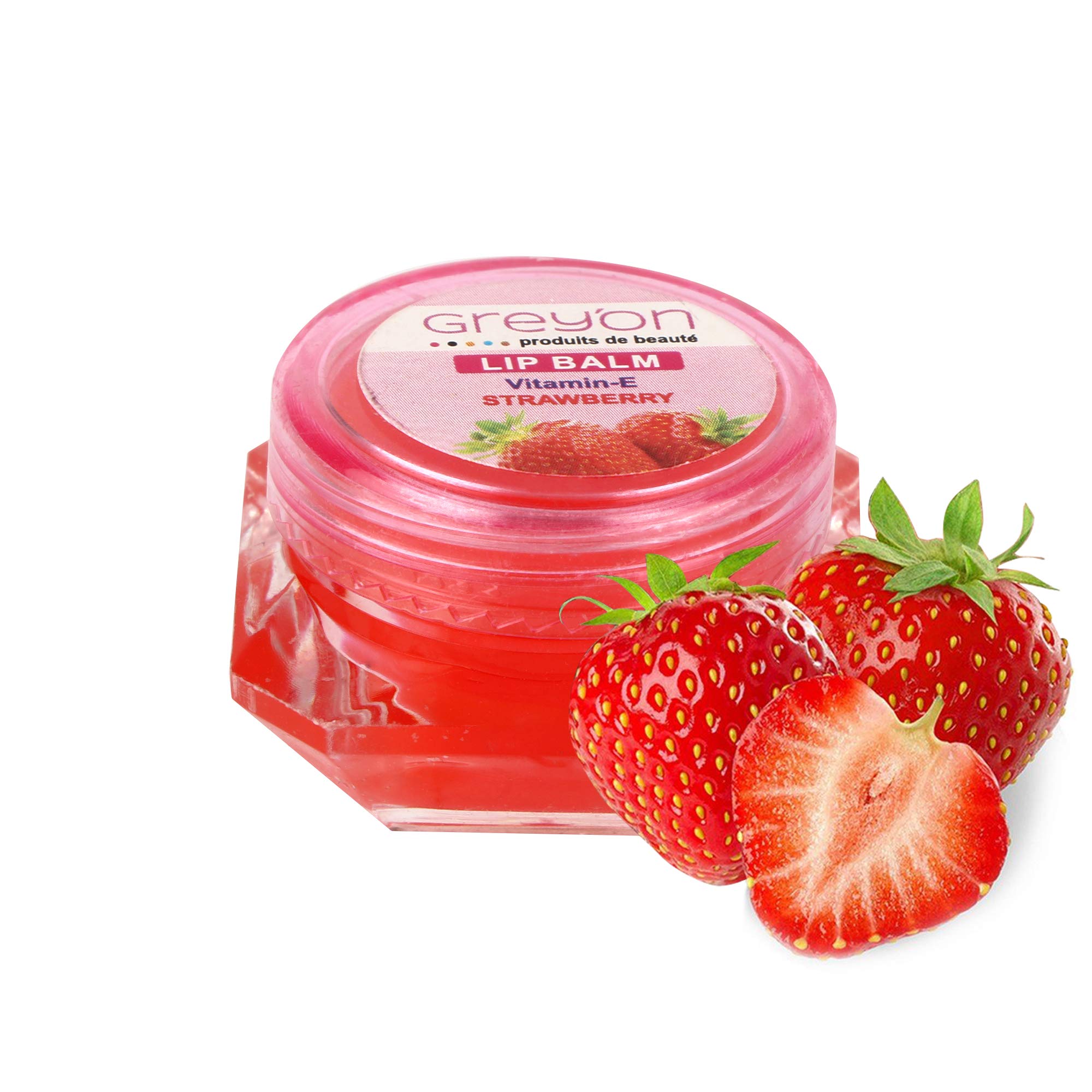 Strawberry Flavored Grey Lip Balm - 5g, Red Tint, Moisturizing & Long-Lasting - Perfect for Dry Lips, Winter Care & On-the-Go Hydration