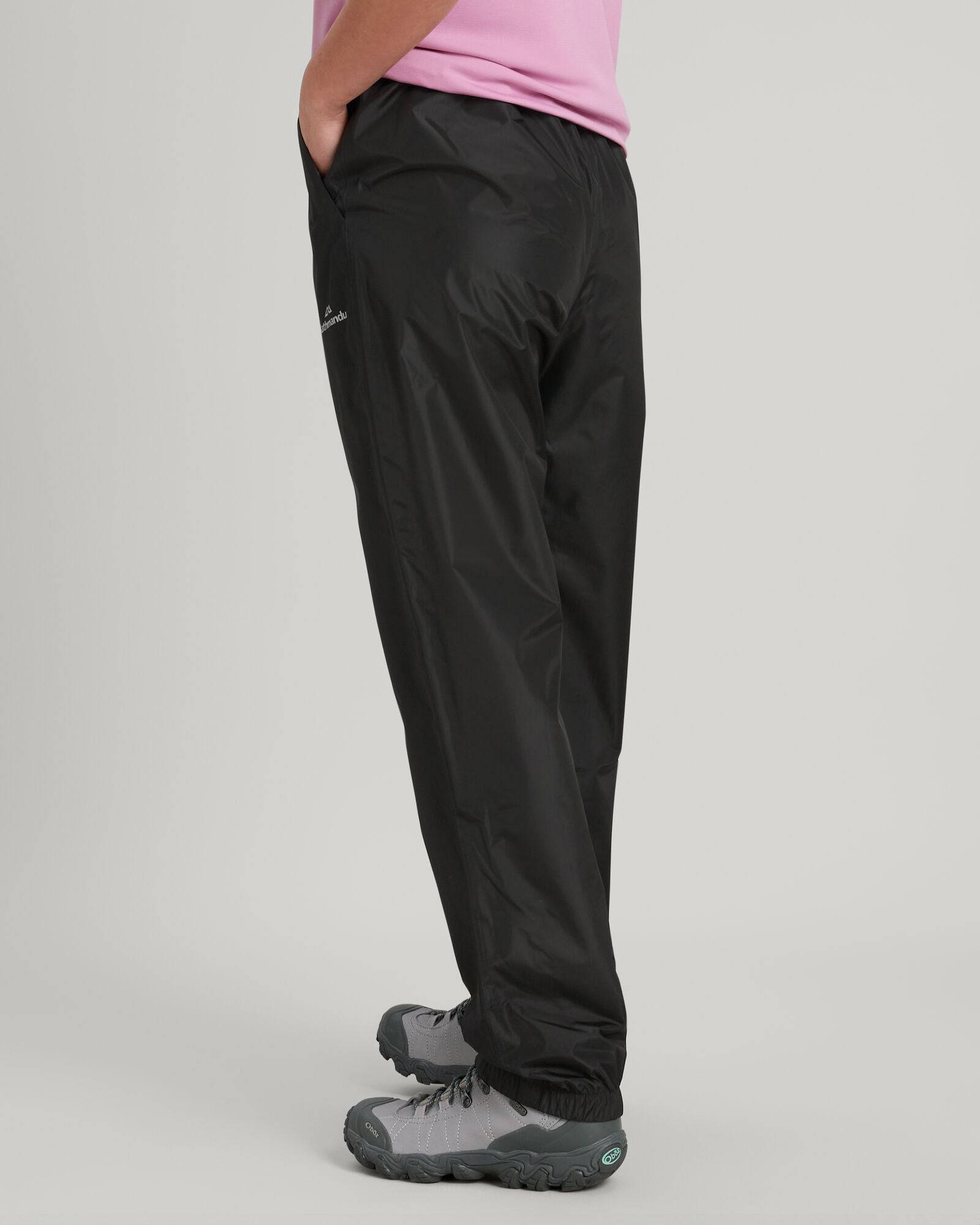 Waterproof 2-Layer Pocket Rain Pants for Men & Women - Black - Perfect for Hiking, Cycling & Outdoor Activities
