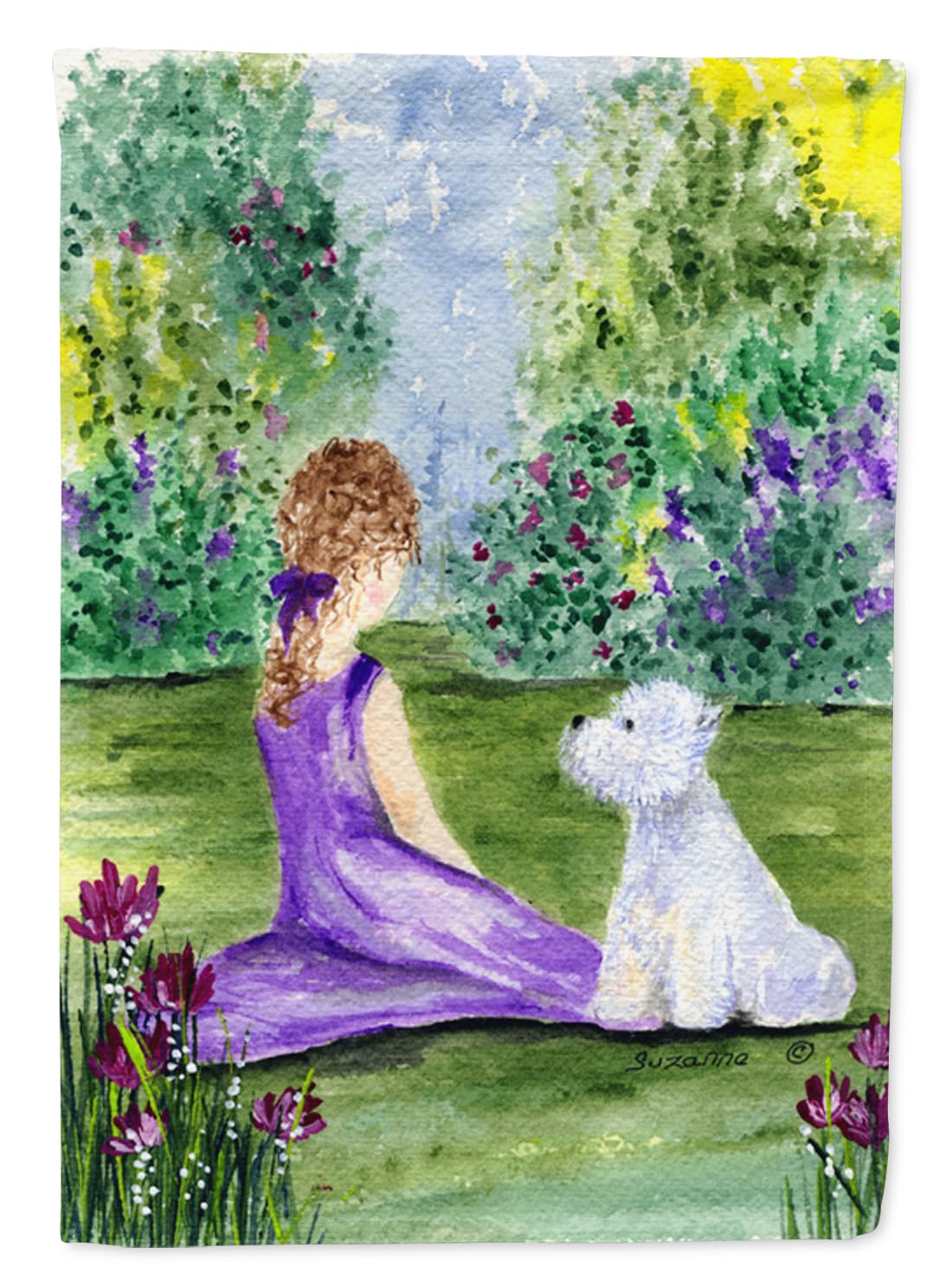 Westie Garden Flag - Decorative Yard & Mailbox Banner for Outdoor Patio, Flower Beds - Colorful Dog-Themed Artwork - Perfect for Seasonal Decor, Front Yard Display & Garden Accents