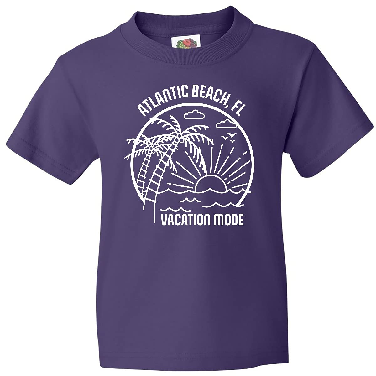 Inktastic Summer Vacation Mode Atlantic Beach Florida Youth T-Shirt - Comfortable Kids Beach Tee for Florida Vacations, Summer Trips & Family Getaways
