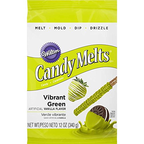 Wilton 1911-421 Candy Melts - 12-Ounce Vibrant Green Candy Melting Wafers for Baking, Cake Decorating & DIY Chocolate Treats | Perfect for Holidays, Parties & Gift Making