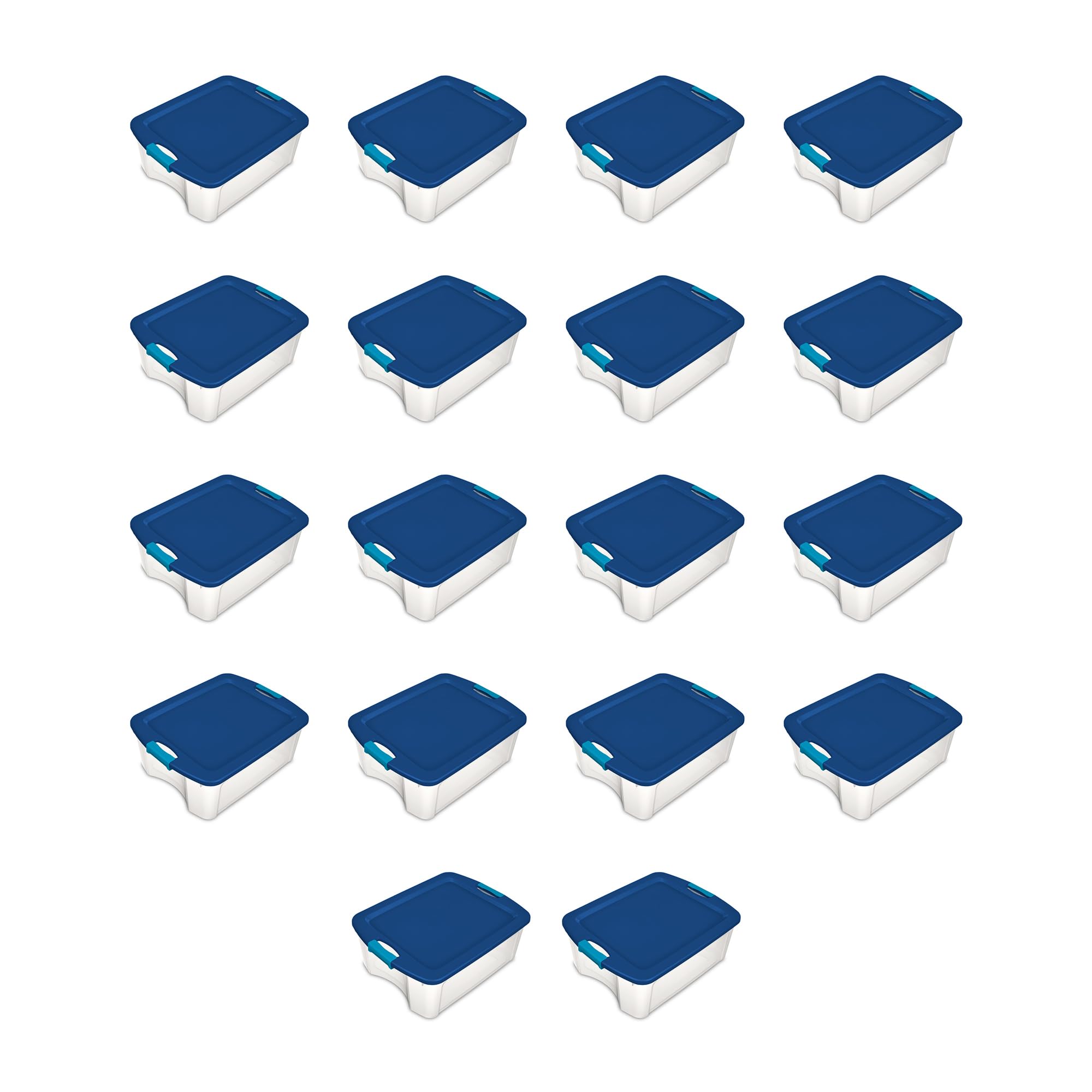Sterilite 18-Pack 12 Gallon Clear Plastic Storage Bins with Secure Latching Lids & Ergonomic Handles for Home Organization - Perfect for Closet, Garage, and Office Storage Solutions