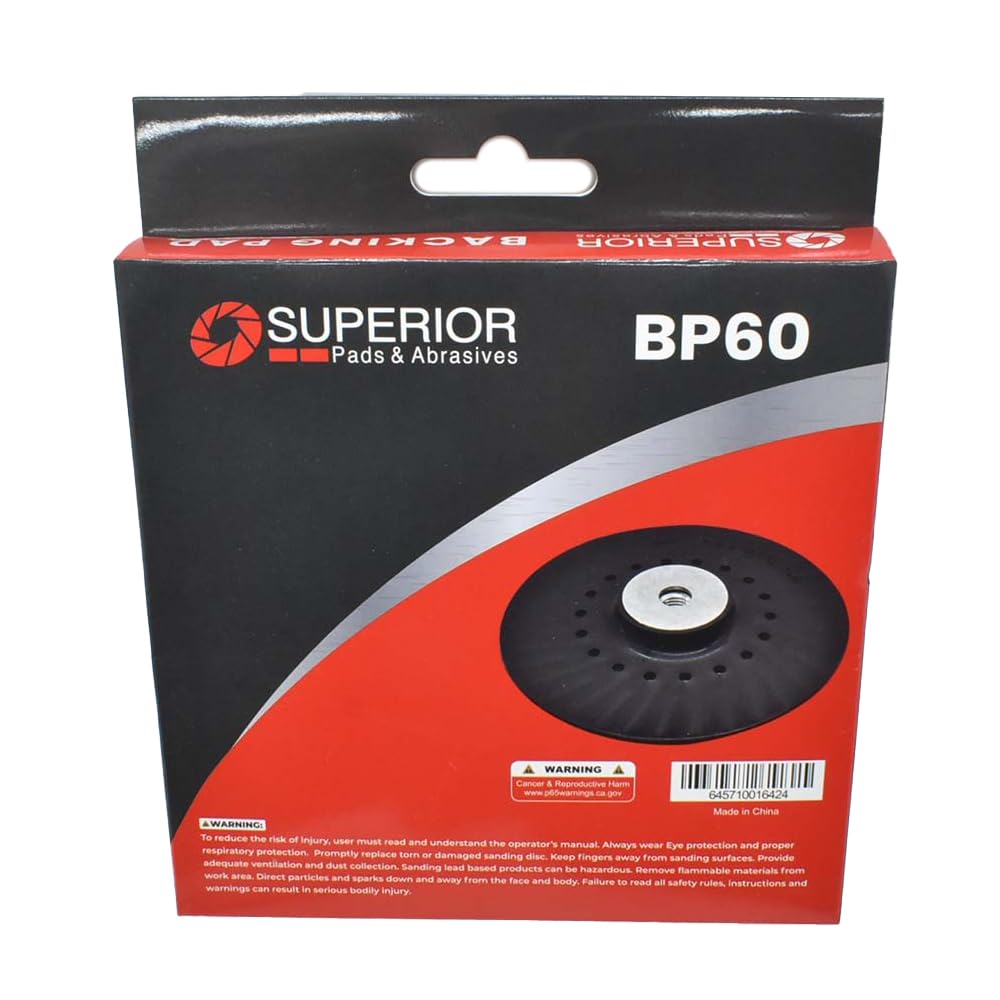 BP60 6-Inch Angle Grinder Backing Pad for Resin Fiber Discs - 5/8 Inch-11 Locking Nut - Perfect for Metal Grinding, Sanding & Polishing - Ideal for DIY, Construction & Automotive Projects