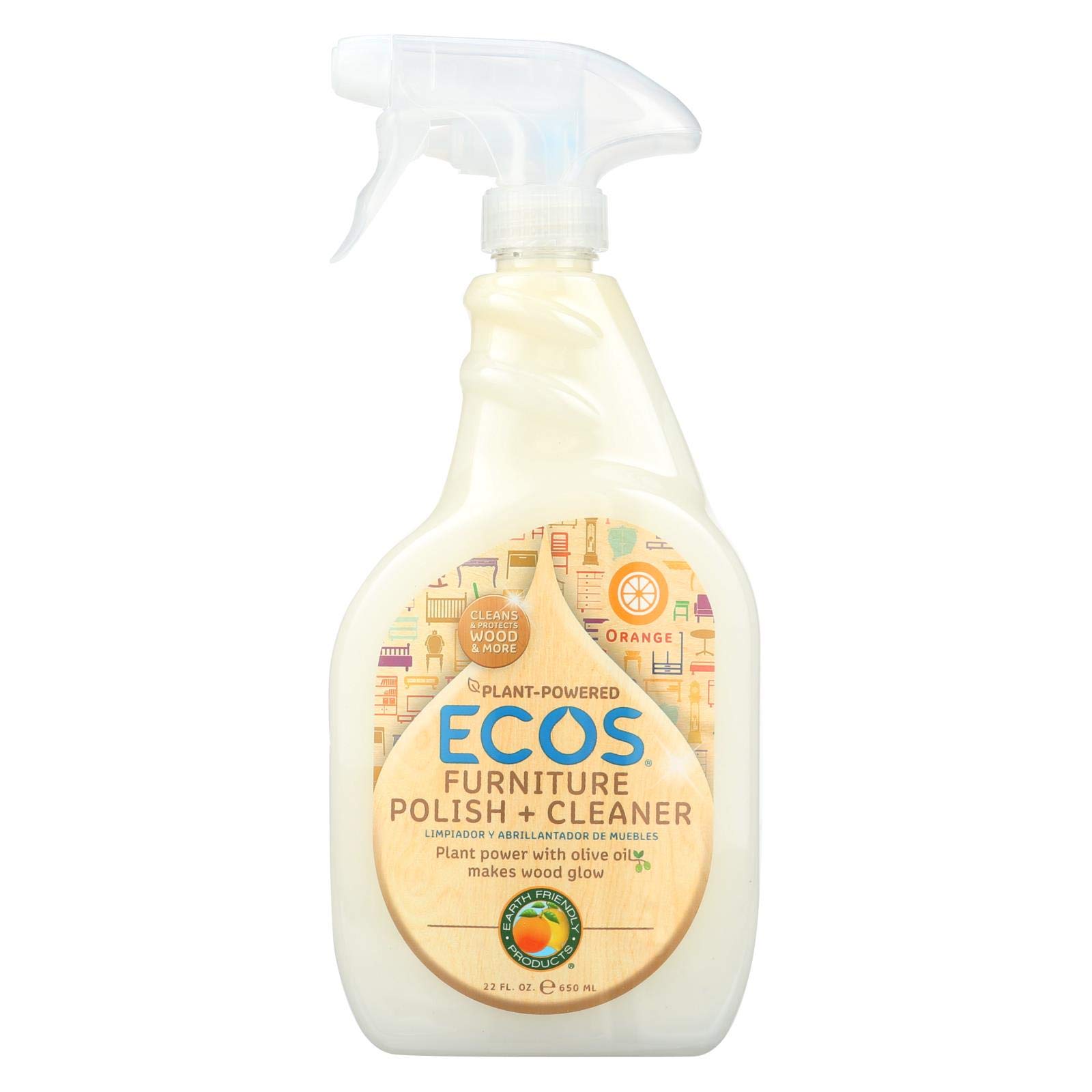 Eco-Friendly Furniture Polish Spray - 22 fl oz | Non-Toxic Wood Cleaner & Shine for Tables, Chairs & Cabinets | Safe for Home & Office Use