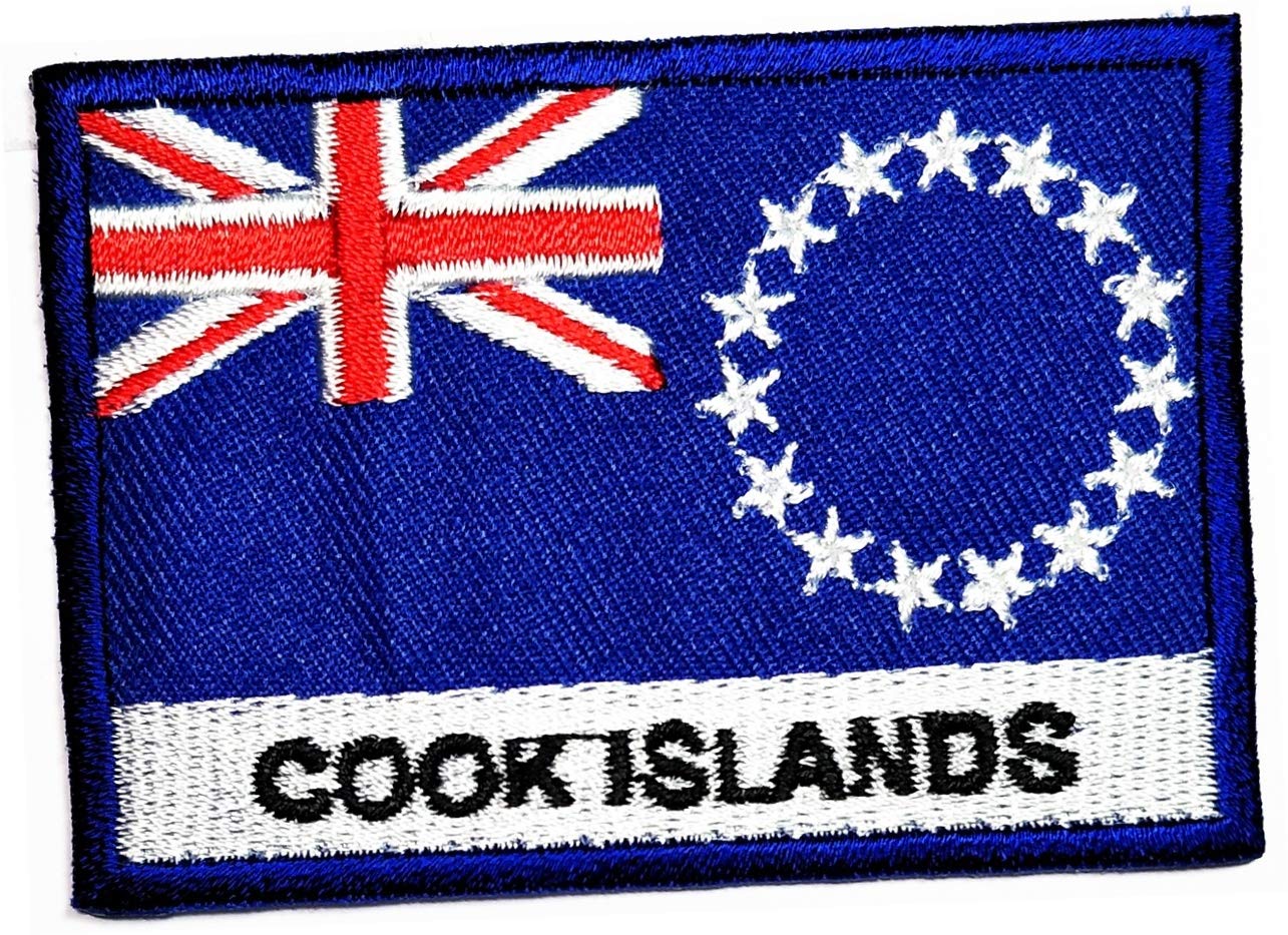 Cook Islands Flag Iron On Patches - Embroidered National Flag Patch for Biker Jackets, Motorcycle Vests, Jeans & DIY Clothing - Perfect for MC Clubs, Sew or Iron On Applique (13 Pack) - Great for Motorcycle Riders, Travel Enthusiasts & Patriotic Decor
