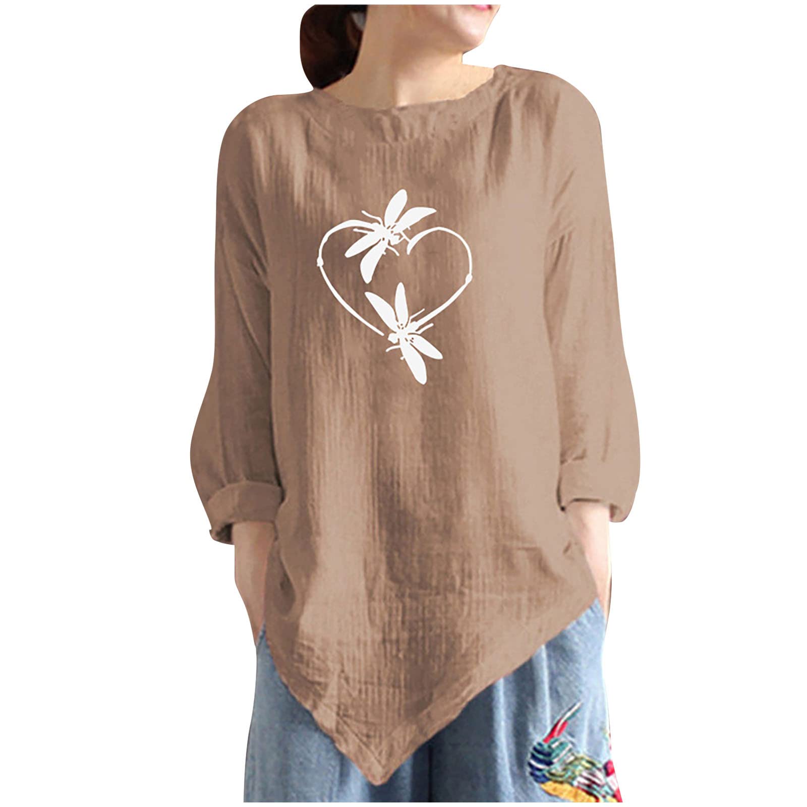 Women's Casual Crew Neck Long Sleeve Printed Pullover T-Shirt - Stylish Graphic Blouse & Sweatshirt for Everyday Wear | Perfect for Work, Weekend Outings & Layering