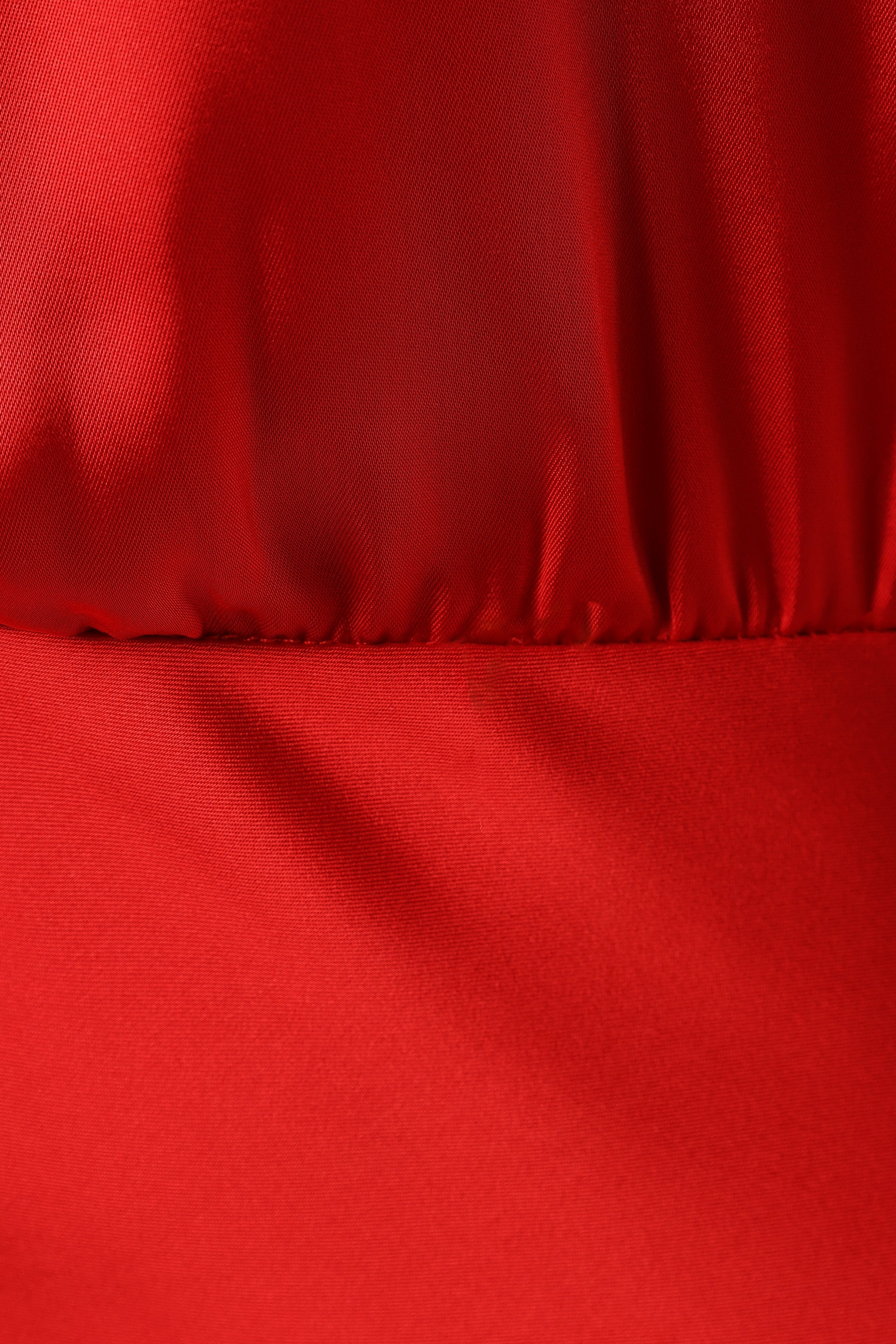 Anabelle Halter Neck Midi Dress for Women - Flowy Summer Red Dress for Beach, Party & Date Night