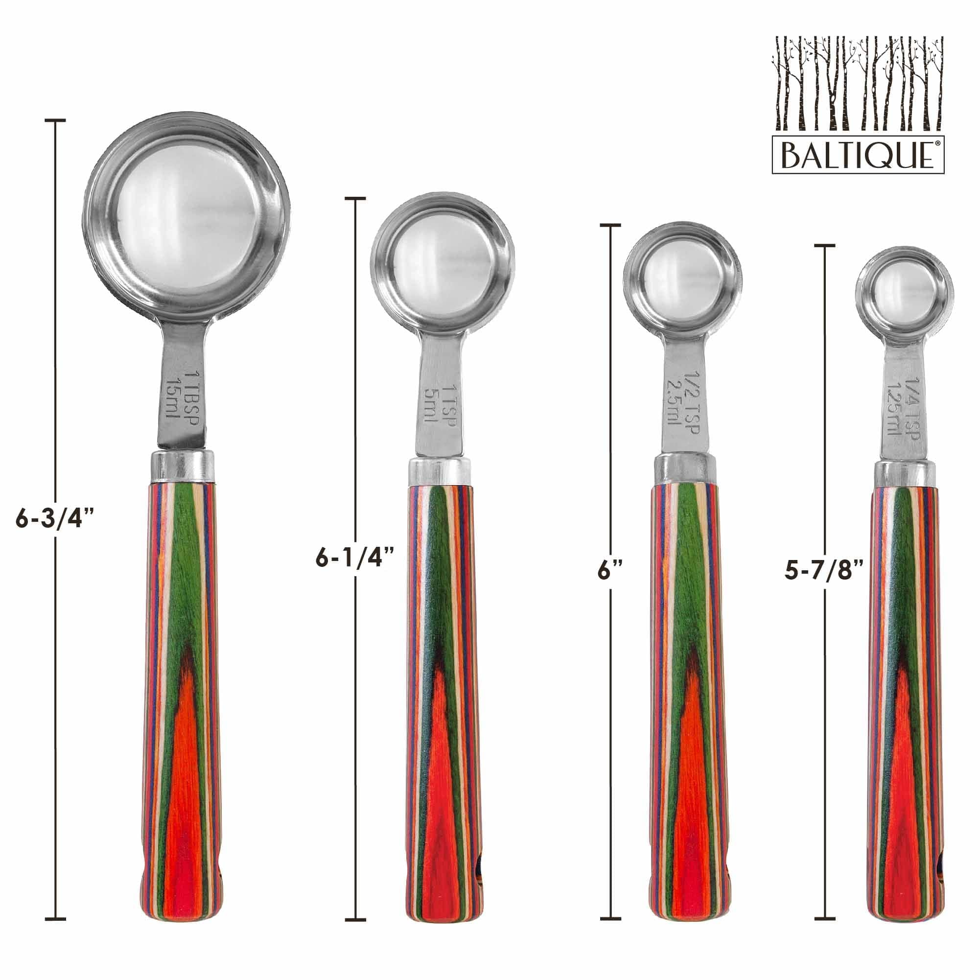 Baltique® Marrakesh Collection 4-Piece Measuring Spoon Set - Stainless Steel Kitchen Measuring Spoons for Baking, Cooking & Coffee (1/4 tsp to 1 tbsp) - Perfect Gift for Home Chefs