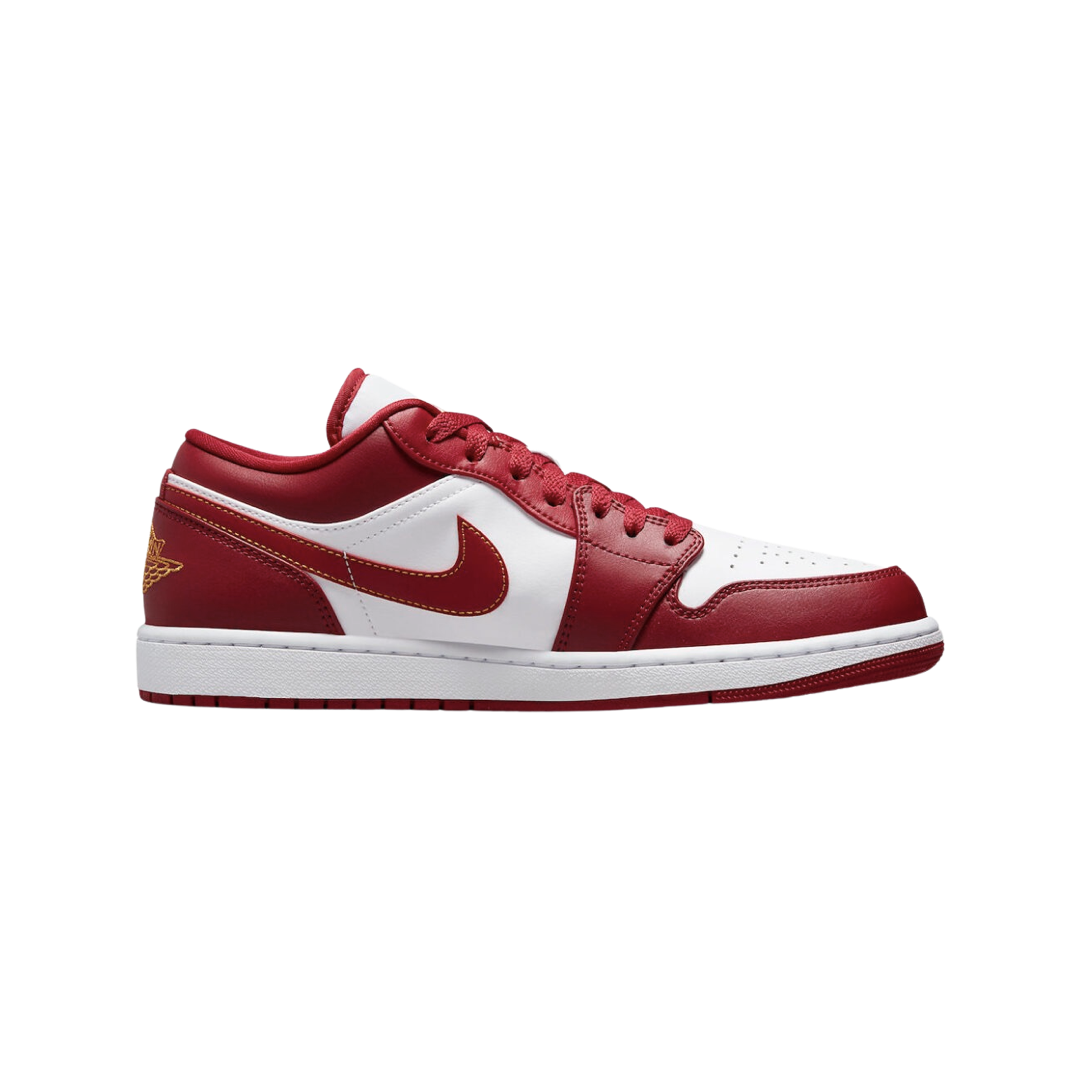Air Jordan 1 Low Sneakers - Cardinal Red & Taxi White Colorway - Men's Basketball Shoes for Casual Wear & Street Style Fashion