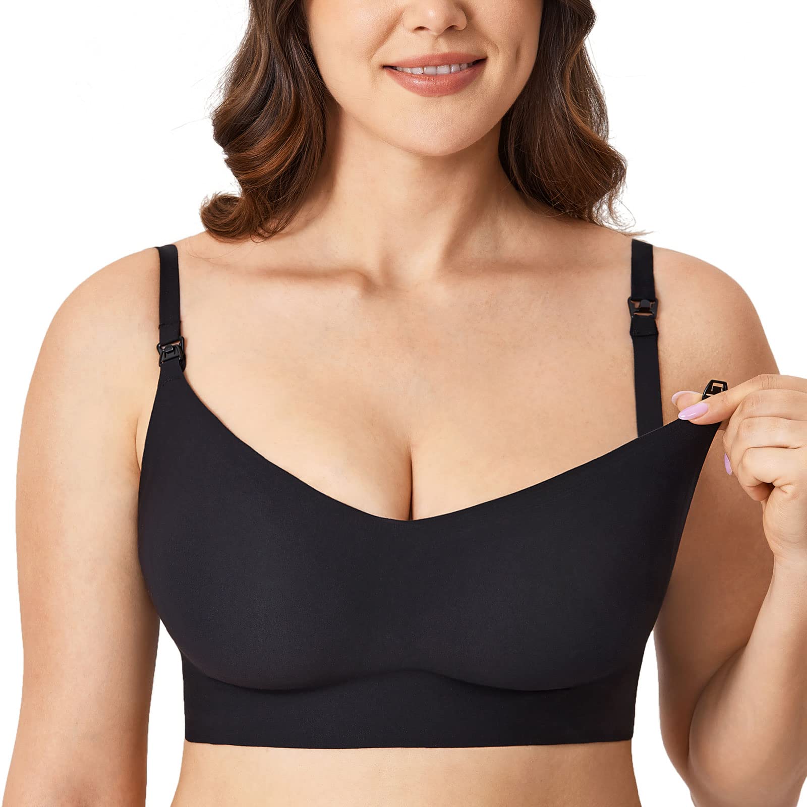 MOMANDA Women's Nursing Bras - Seamless Wireless Maternity Bra for Breastfeeding & Pregnancy, Comfortable Sleep Bralette for Nursing Mothers - Perfect for Daytime Wear and Nighttime Comfort