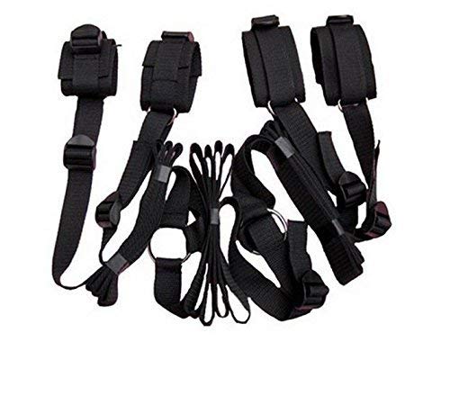 Premium SM Bondage Kit - TOPCHANCES Bed Restraint Set with Leather Handcuffs & Ankle Cuffs for Couples, BDSM Toys for Adults - Perfect for Spicing Up Bedroom Play & BDSM Scenes