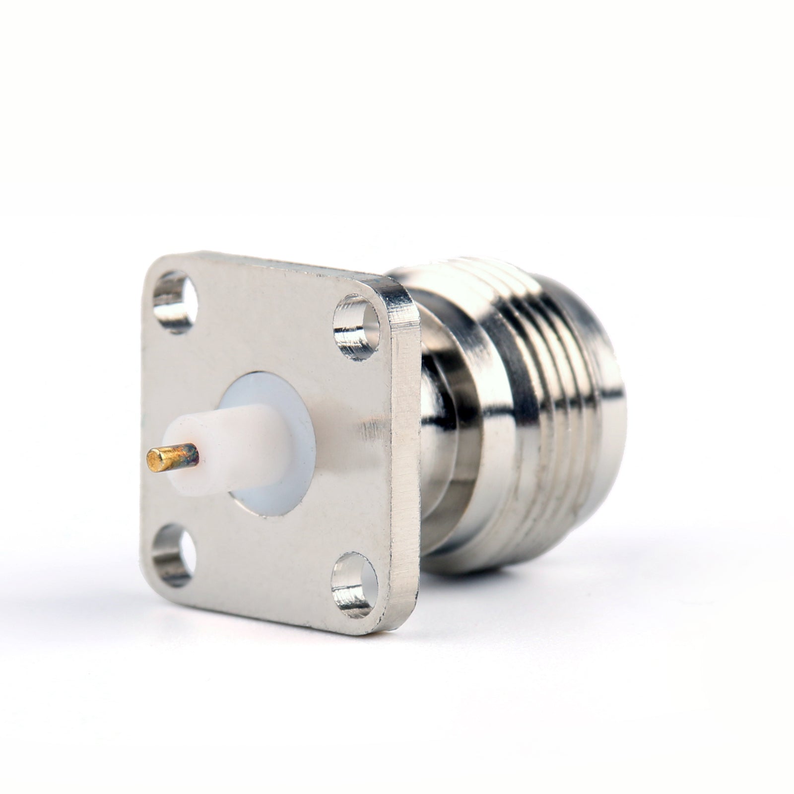 10Pcs N Female Jack Connector 4 Hole 17.5mm Flange PTFE Solder Panel Mount for RF Antenna & Coaxial Cable Applications