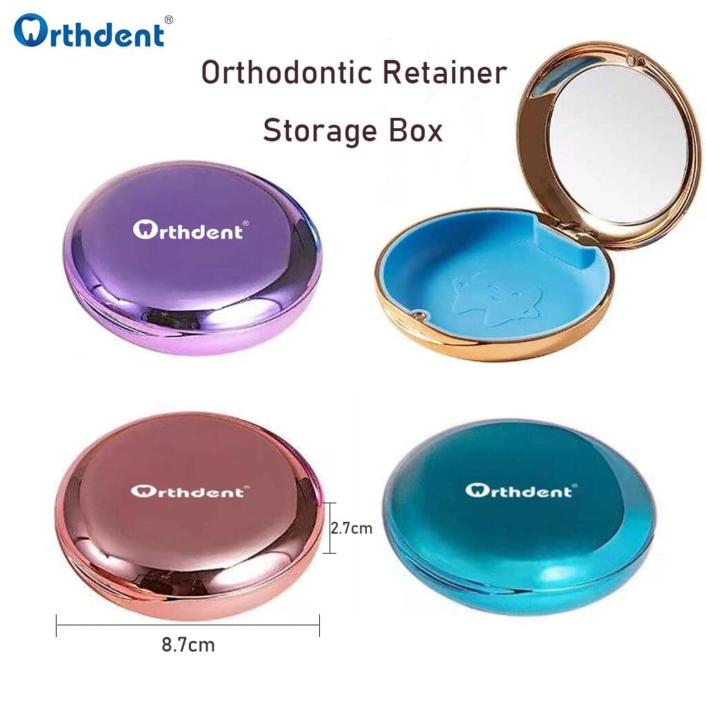 Premium Orthodontic Retainer Case with Magnetic Closure - Includes 1 Retainer Case, 1 Aligner Remover Hook & 1 Cleaning Brush (Pink) - Perfect for Travel, School & Daily Dental Care