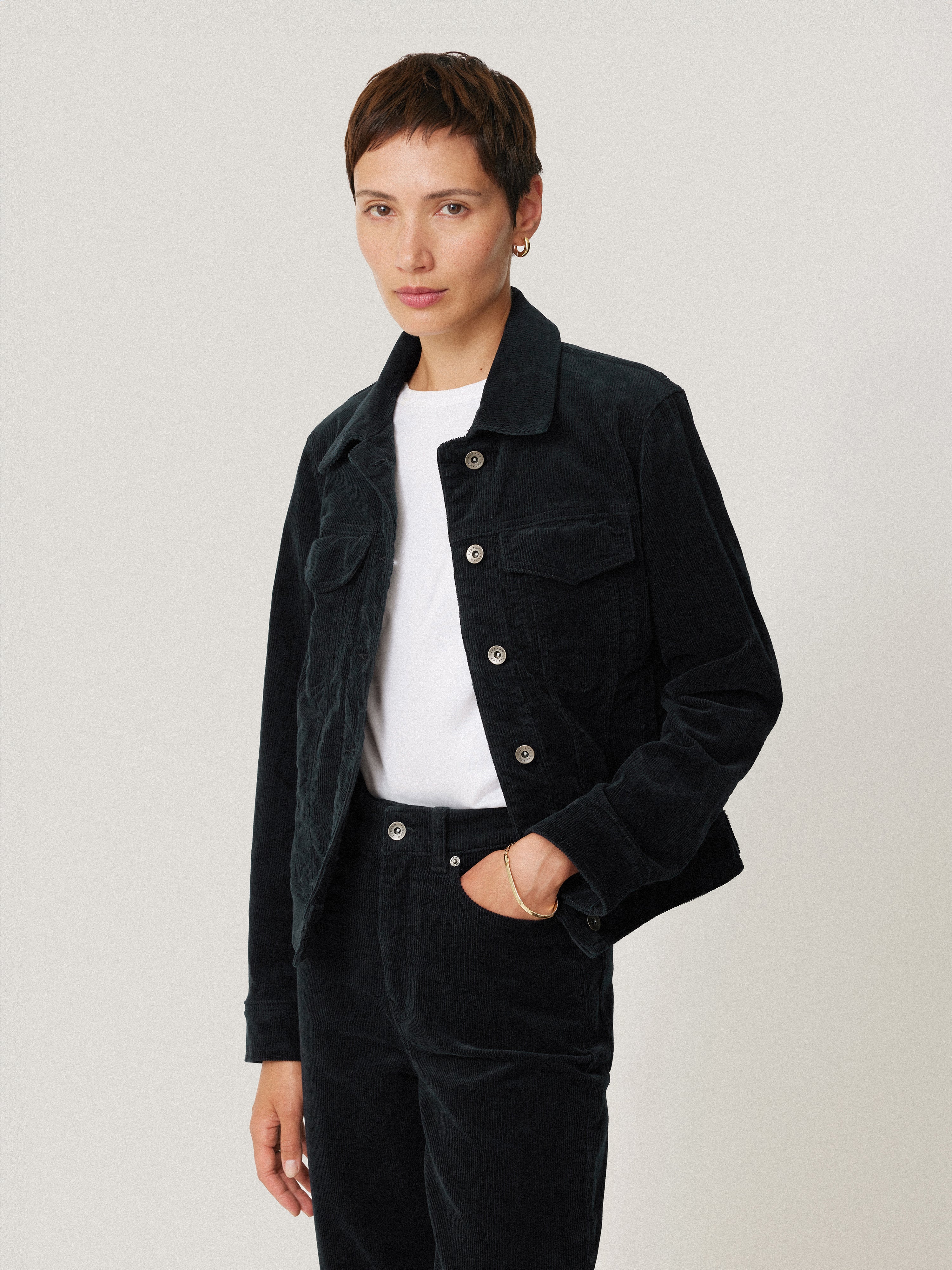 Men's Boxy Cord Trucker Jacket - Navy Blue Denim Jacket for Casual Wear | Perfect for Fall & Winter Outfits, Street Style Fashion