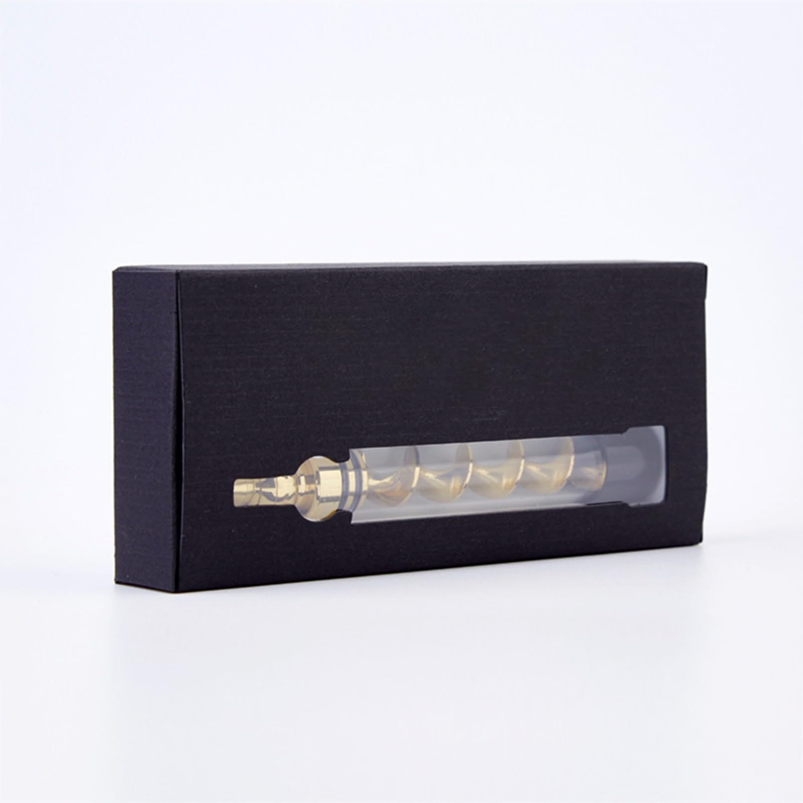 Premium Portable Glass Twisty Blunt Pipe with Built-in Grinder & Adjustable Chamber - Easy to Clean & Swivel Head Design (Gold) | Perfect for Travel, Outdoor Activities & Discreet Smoking Sessions