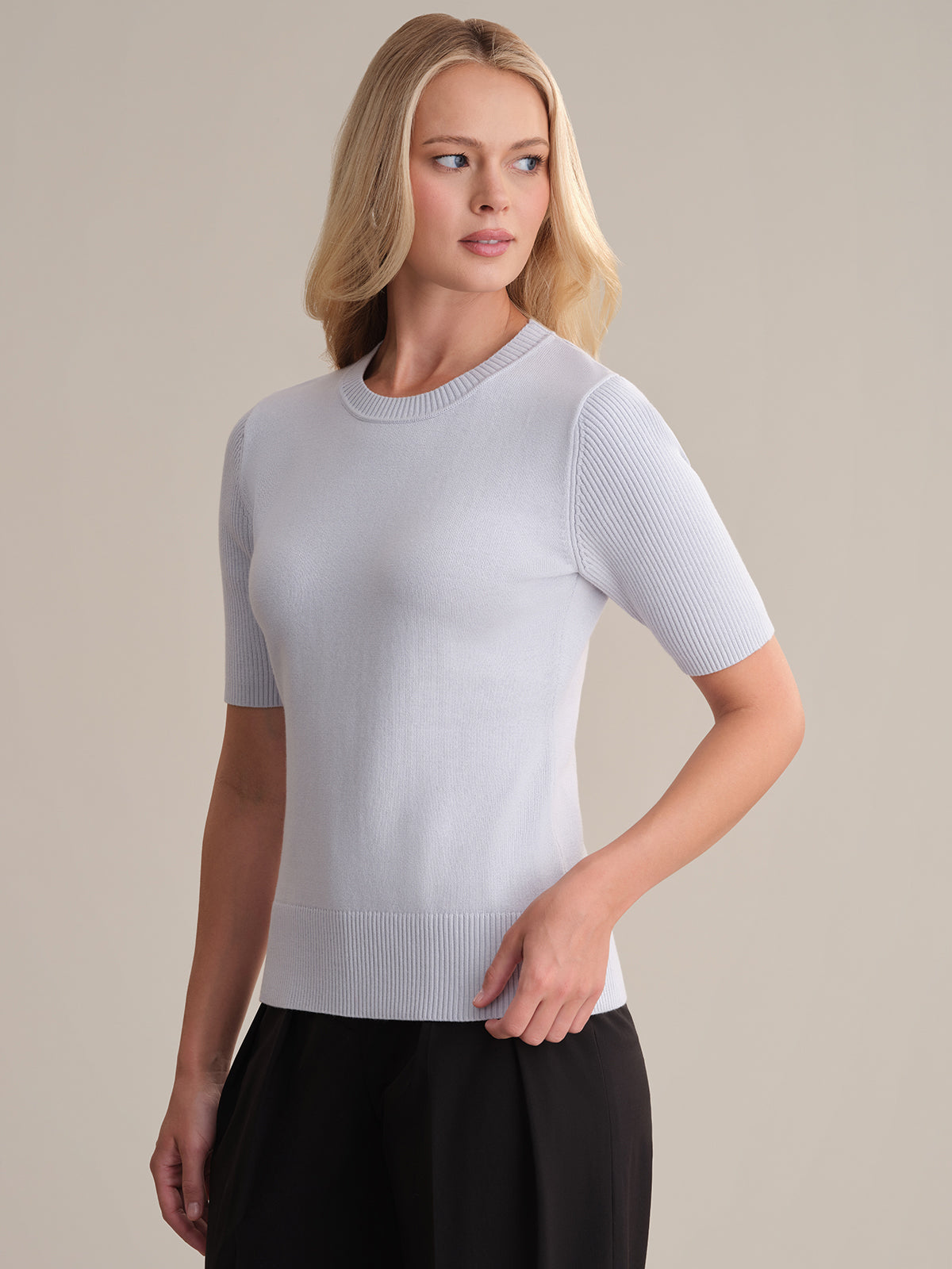 Adina Women's Short Sleeve Cotton Sweater - Soft Casual Knit Top for Spring & Summer | Perfect for Office, Date Night & Weekend Outings
