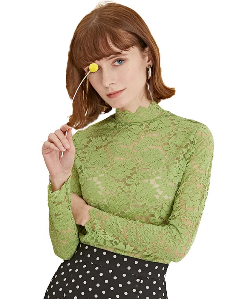 Floral Lace Long Sleeve Blouse with Camisole - Women's Plus Size Summer Top with Eyelash Trim for Casual & Dressy Outfits | Perfect for Date Nights, Office Wear & Special Occasions