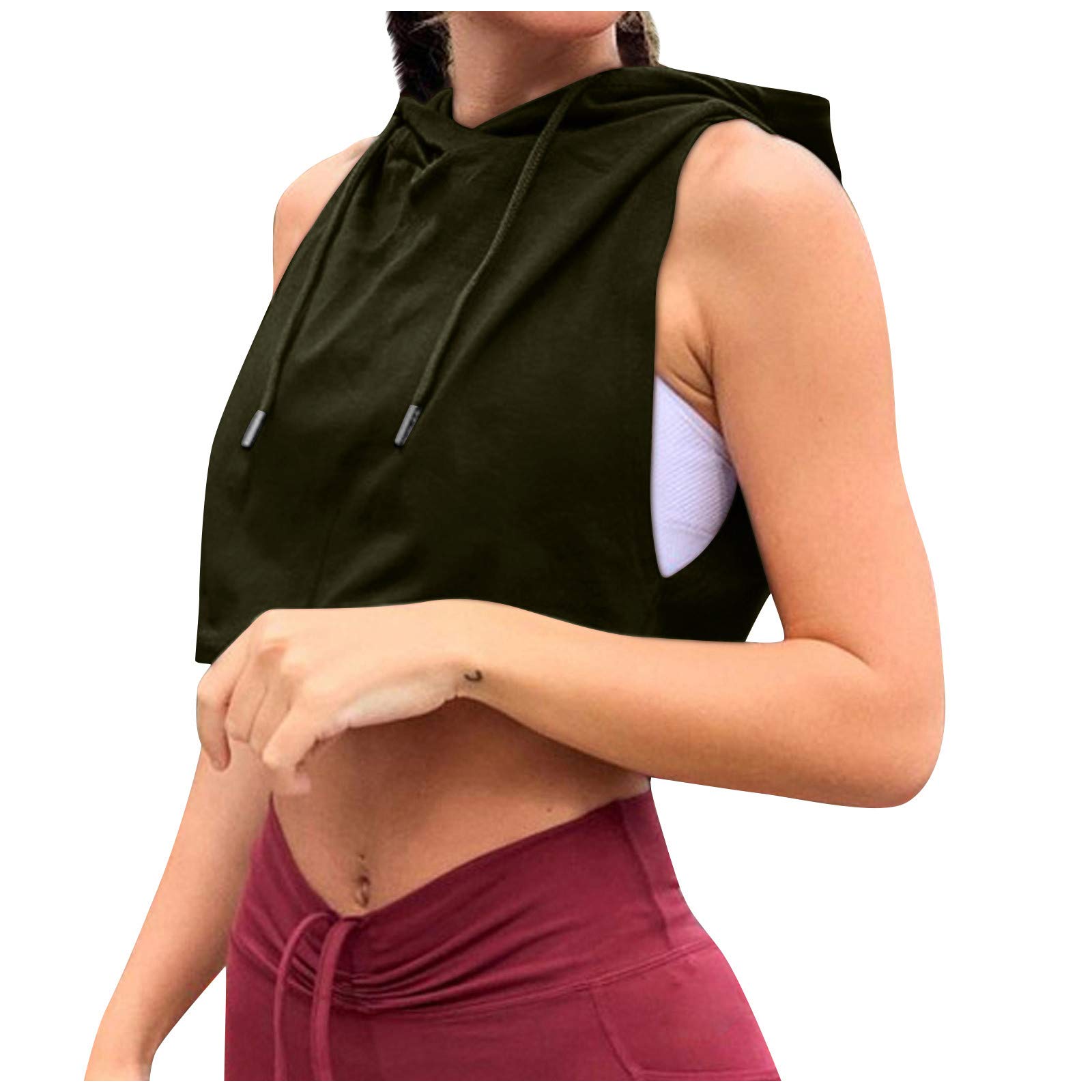 Women's Summer Sleeveless Fitness Tank Top with Drawstring - Breathable Workout Shirt for Yoga, Running & Gym | Activewear for Women