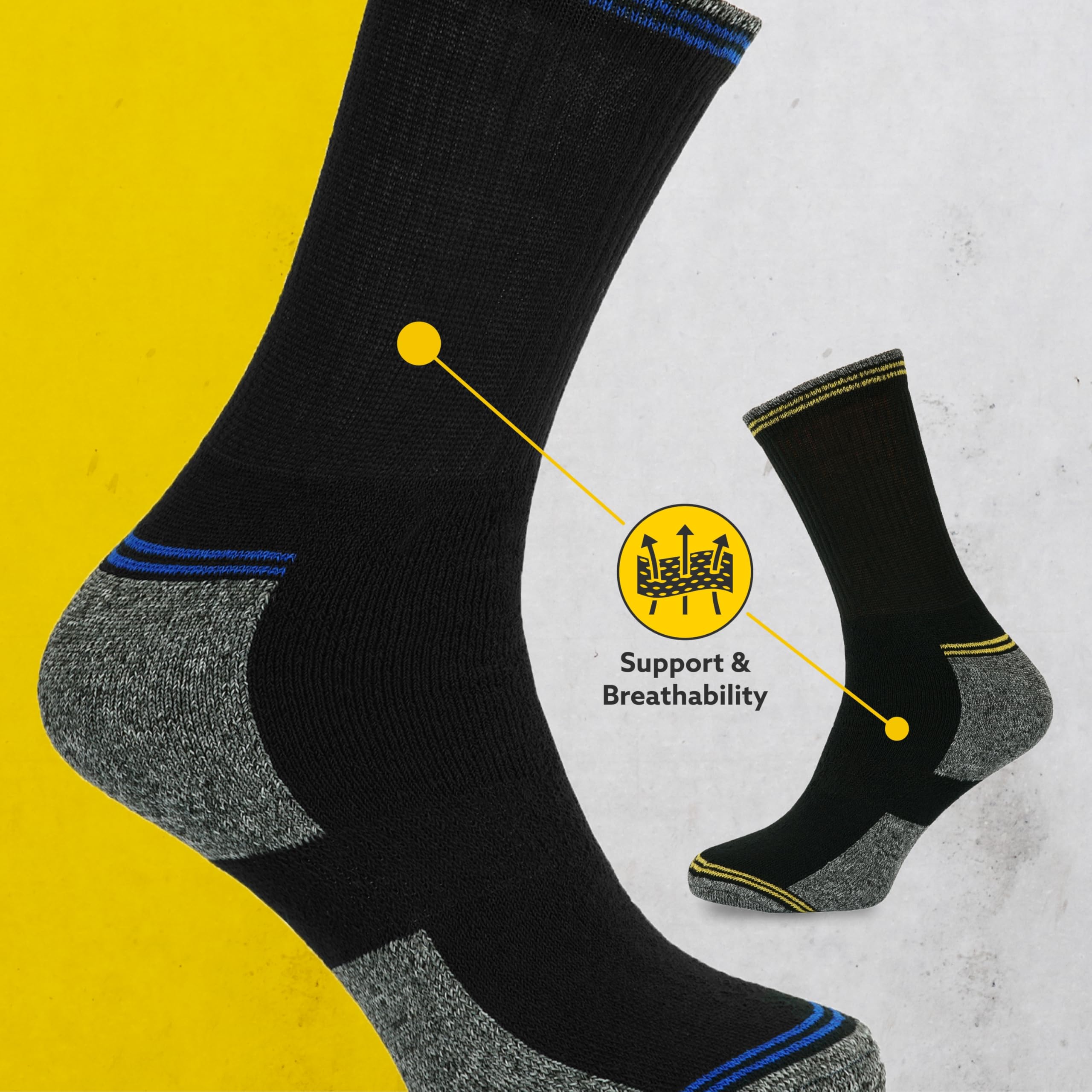 Socksmad 12 Pack Men's Work Socks - Thick Thermal Winter Boot Socks for Men - Heavy Duty Comfort & Warmth - Perfect for Construction, Hiking & Outdoor Work