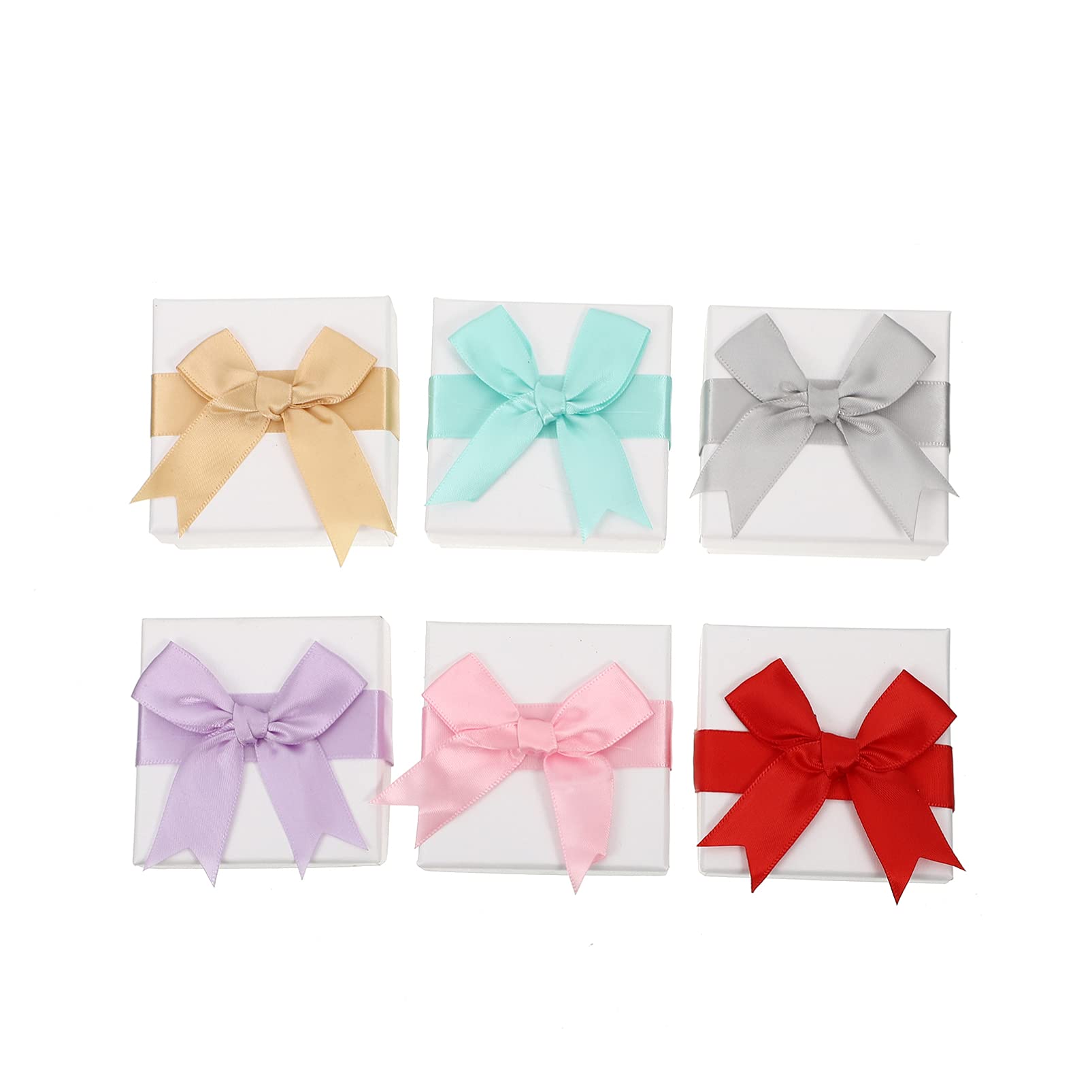 VOSAREA 6-Piece Wedding Favor Box Set - Elegant Ribbon-Tied Candy Treat Boxes for Guests, Perfect for Anniversaries, Christmas & Special Events - Ideal for Party Favors, Bridal Showers & Gift Packaging