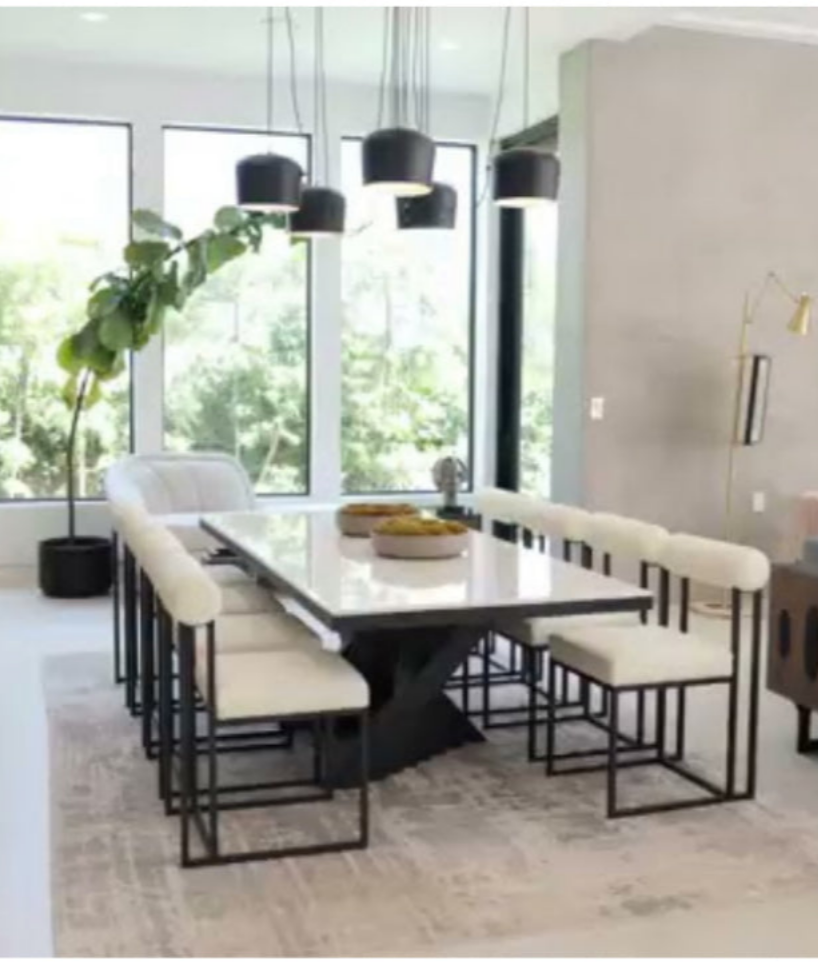Milo Black Dining Table Set for 10 - Modern 10-Person Dining Room Table with Chairs - Perfect for Family Gatherings, Dinner Parties & Entertaining Guests
