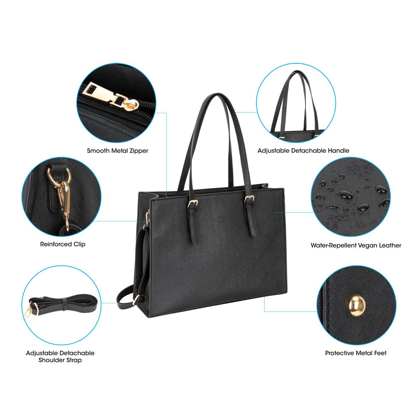 Stylish Venice Laptop Tote Bag for Women - Waterproof 15.6 Inch Laptop Sleeve with Padded Protection - Perfect for Work, Travel & Business Commute