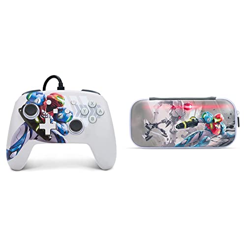 PowerA Enhanced Wired Controller for Nintendo Switch - Metroid Dread Edition with Slim Protective Case - Compatible with Nintendo Switch, Switch Lite & OLED Model - Gaming Accessories for Home & Travel Use
