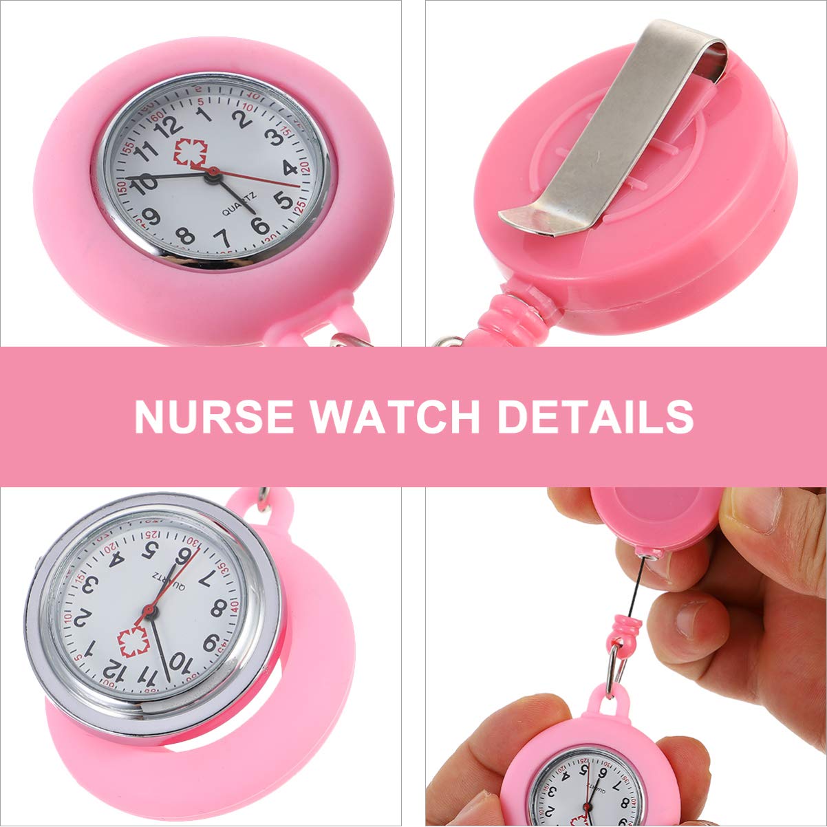 Stylish Nurse Pocket Watch with Clip - Quartz Movement, Unisex Design for Students & Professionals - Perfect for Clinical Shifts, School, and Formal Events