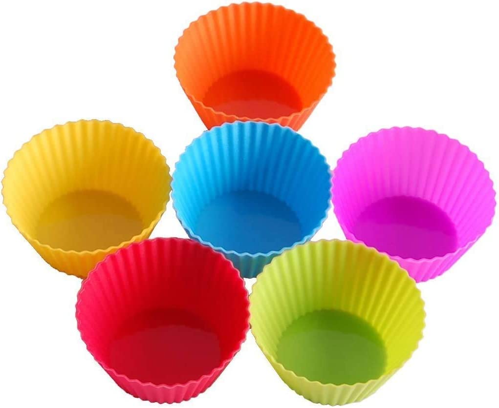 24-Pack Reusable Silicone Cupcake Molds | Non-Stick Baking Cases for Muffins, Cupcakes & Desserts | Perfect for Birthday Parties, Baking Gifts & Home Kitchen Use