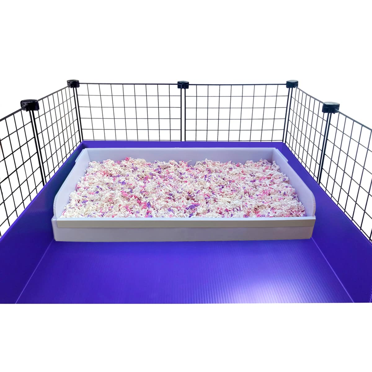 Guinea Pig Litter Box for C&C and Midwest Cages - Kitchen Area Accessory to Keep Small Pet Cage Clean & Tidy | Perfect for Indoor Guinea Pig Habitat Setup