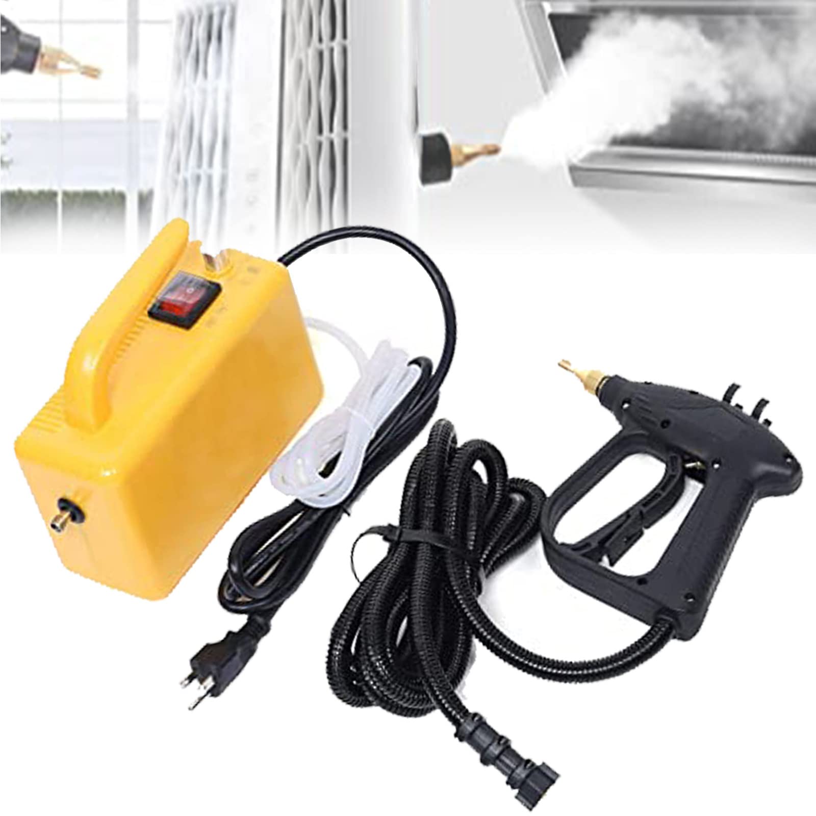 1700W Handheld High Pressure Steam Cleaner Machine - 110V Powerful Steam Tool for Home Cleaning, All-Purpose High Temperature Steamer (Yellow) | Perfect for Kitchen, Bathroom, Floors & Upholstery