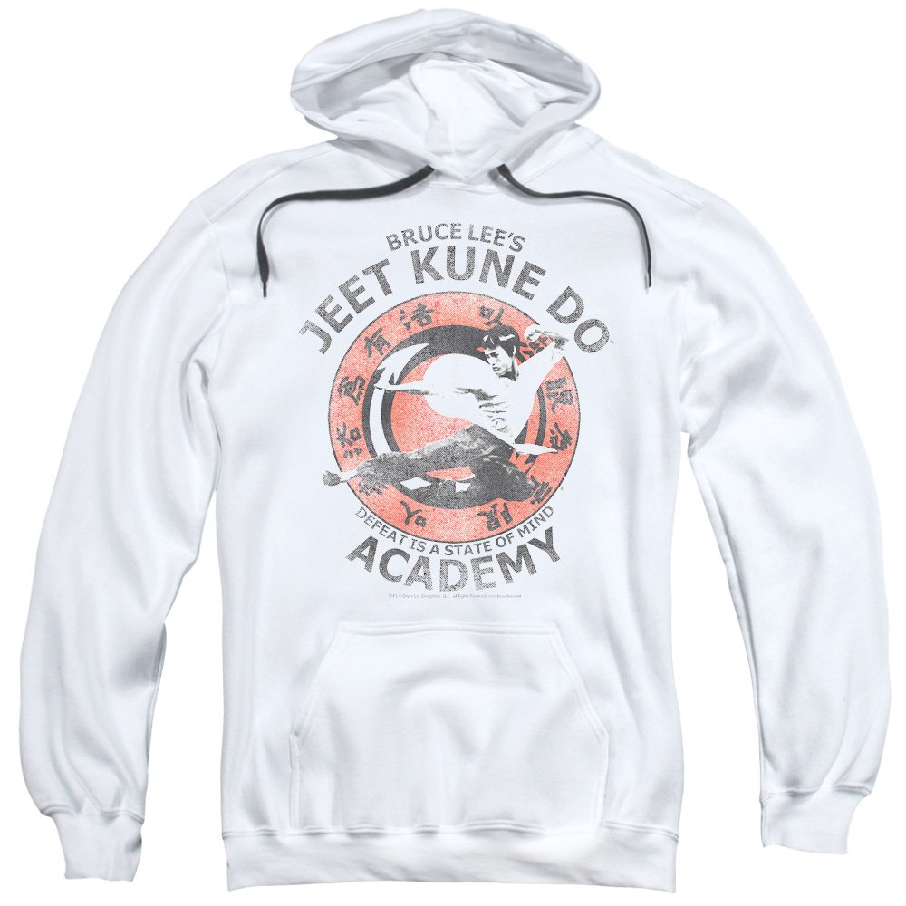 Bruce Lee Jeet Kune Do Hoodie for Men - White Pullover Sweatshirt (Large) - Martial Arts Training & Streetwear Fashion