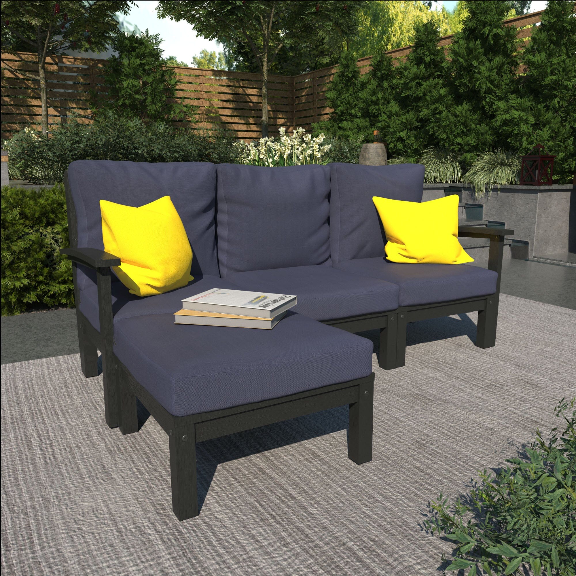 Custom Deep Seating Sofa Set with Ottoman - Premium Outdoor Patio Furniture for Backyard, Garden & Poolside Relaxation