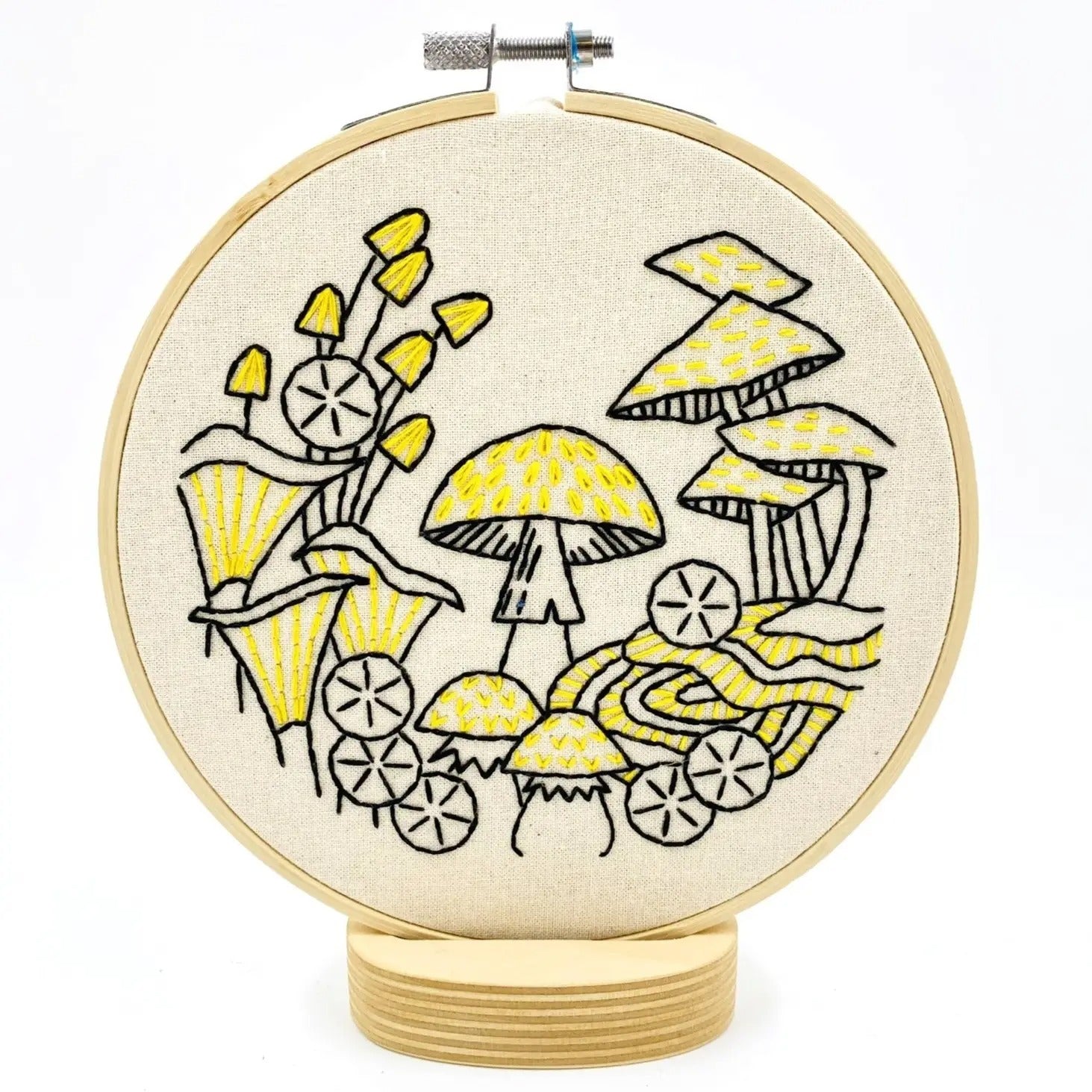 DIY Mushroom Hand Embroidery Kit for Beginners - Complete Needlework Set with Patterns, Thread & Hoop - Perfect for Home Decor, Gifts & Relaxation Crafts