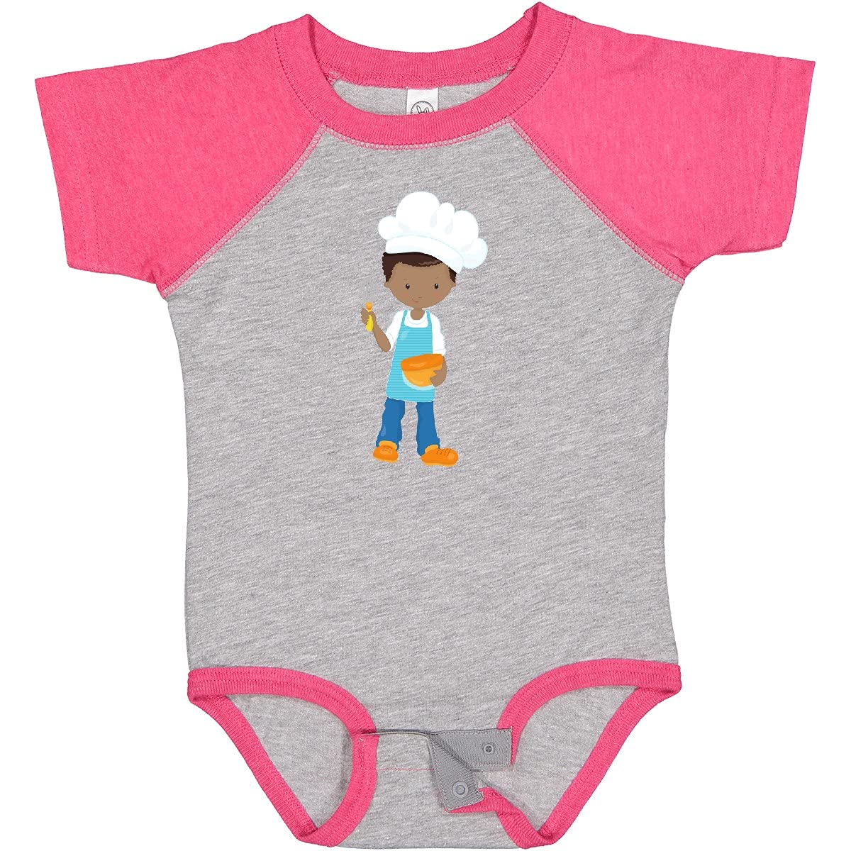 Inktastic African American Boy Baking Baker Pastry Chef Baby Bodysuit - Cute Infant Onesie for Baking Enthusiasts & Future Chefs