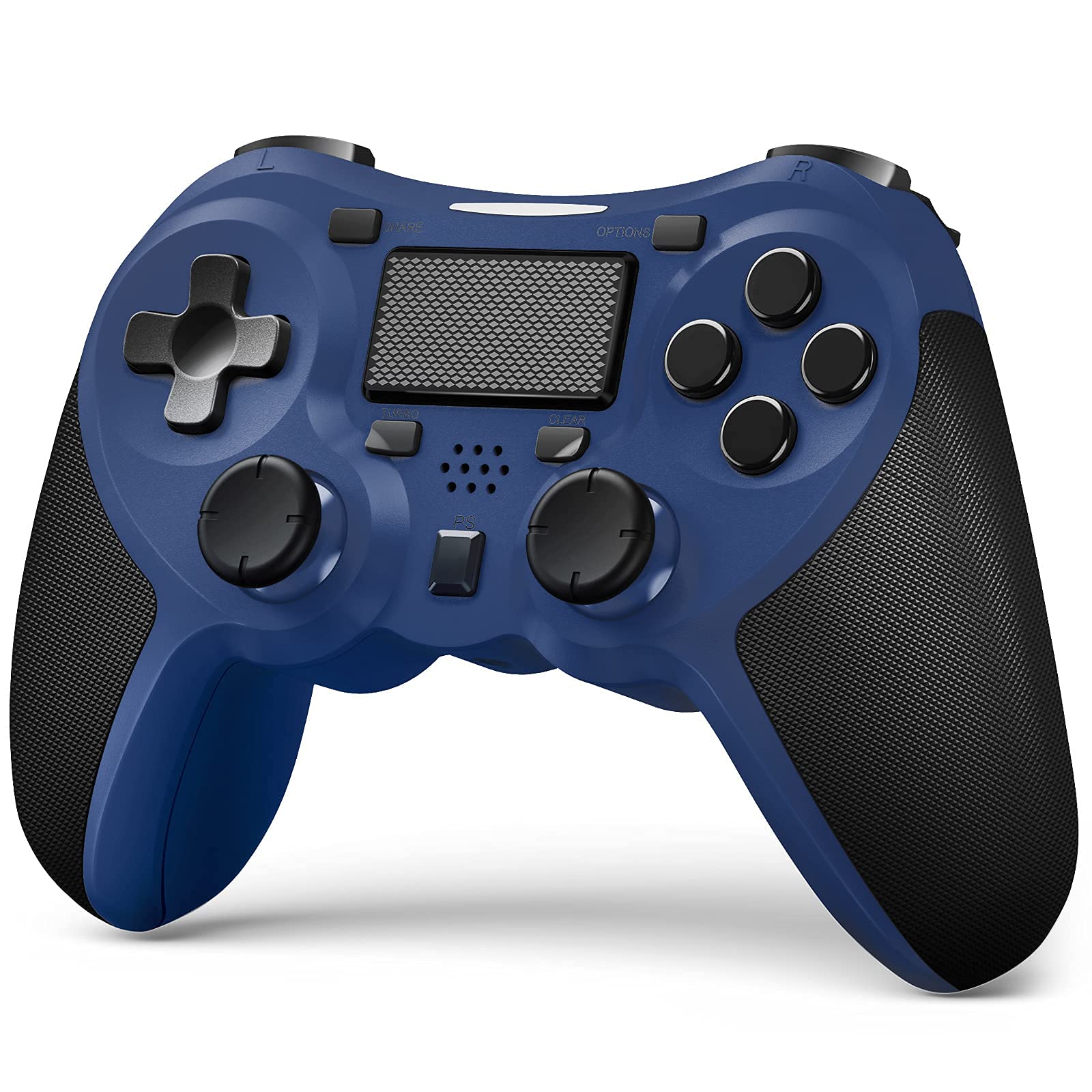 TERIOS Wireless PS4 Controller - Compatible with Playstation 4 Pro & Slim, Built-in Speaker, 3.5mm Headset Jack, Touchpad, Rechargeable Battery - Blue | Perfect for Gaming, Streaming & Multiplayer Sessions