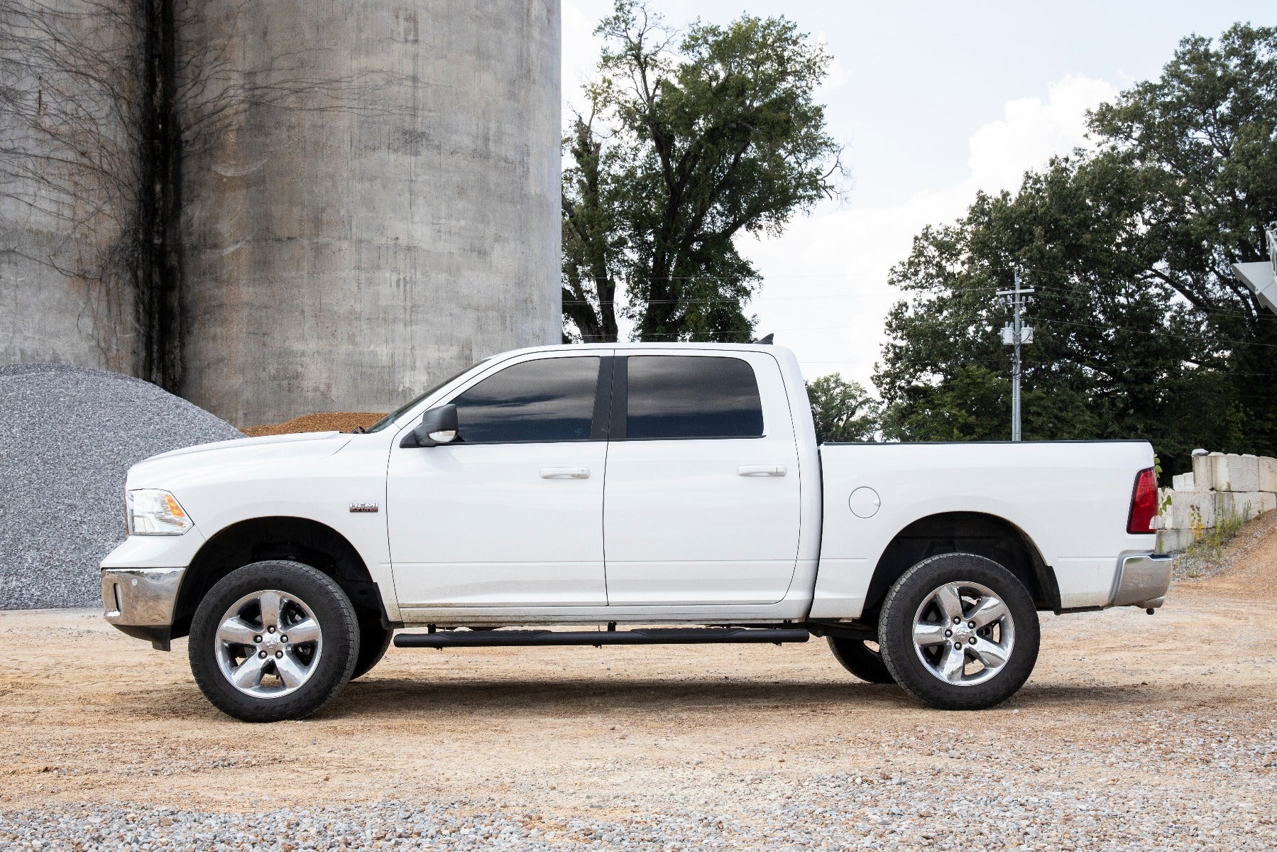 2009-2022 Ram 1500/2500/3500 Black Oval Nerf Step Bars for Crew Cab - Heavy Duty Running Boards for Off-Road & Truck Protection