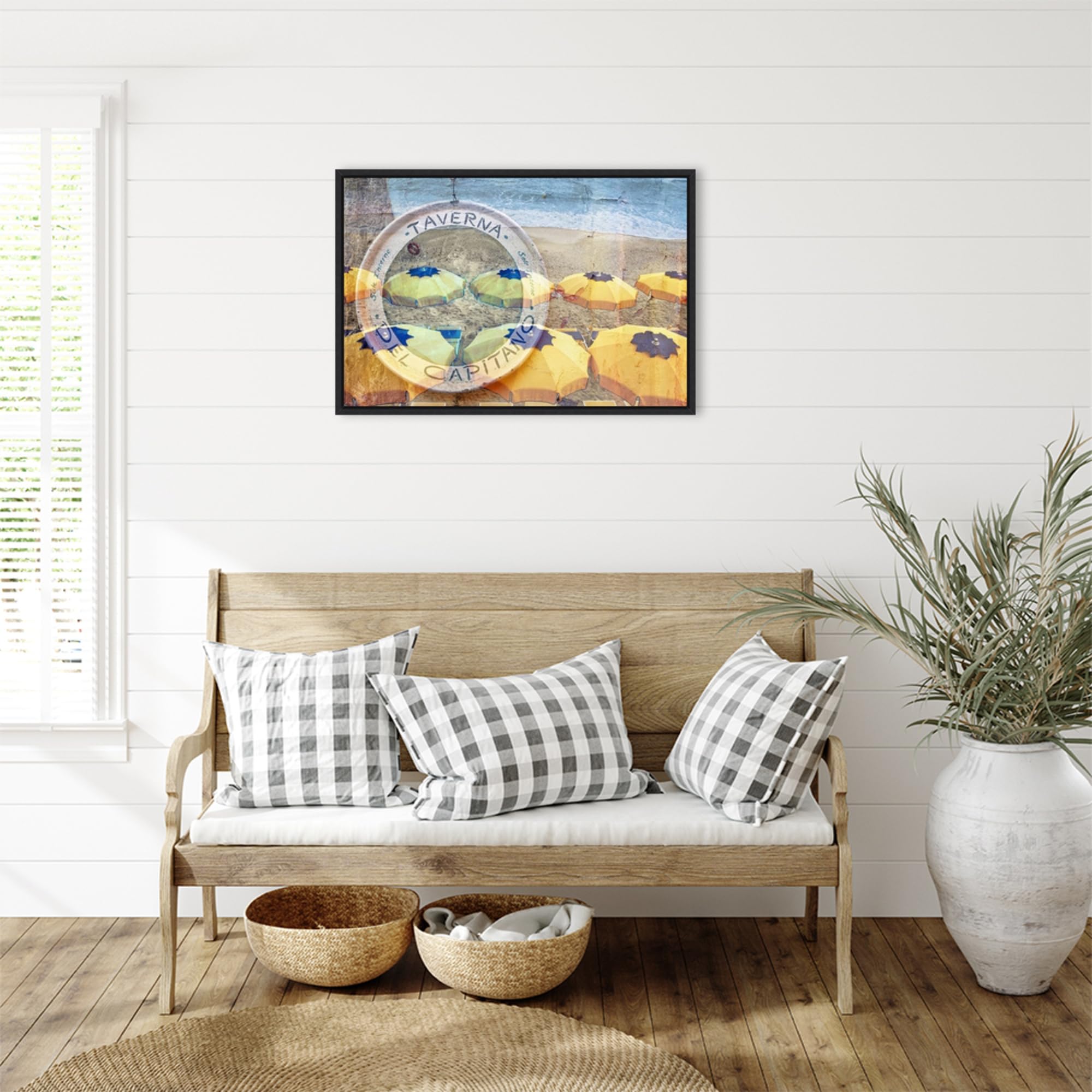 Amanti Art Framed Canvas Wall Art 23x33 - Taverna del Capitano #1 by Alan Blaustein - Abstract Modern Decor - Large Framed Painting for Living Room, Bedroom, Office - Perfect for Home & Office Decoration