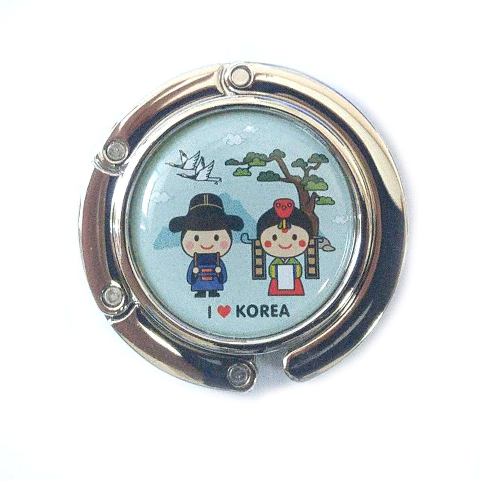 Foldable Purse Hook - Portable Handbag Hanger for Table, Korean Traditional Design - Perfect for Restaurants, Travel, and Home Storage (Newlyweds Gift Idea)