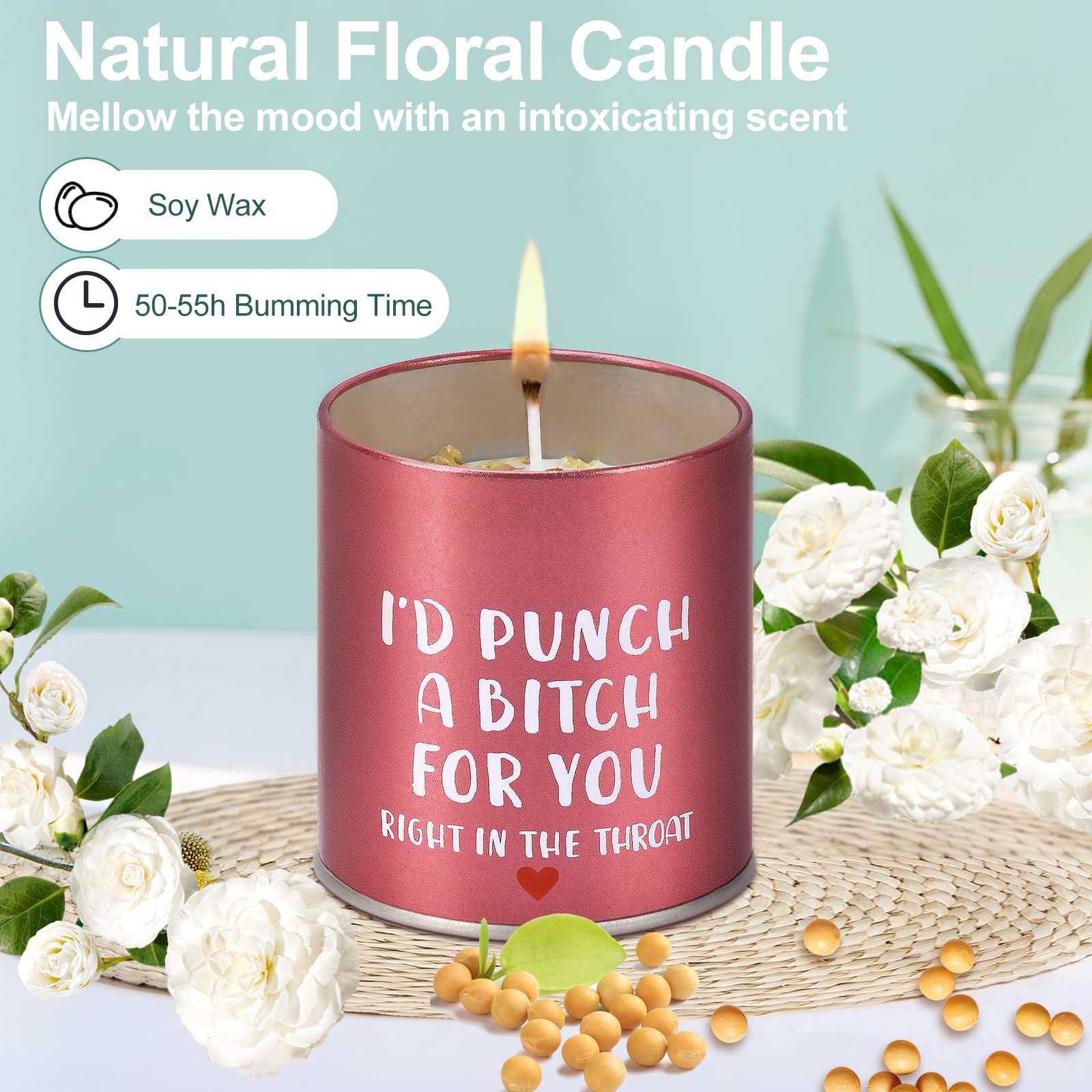 9oz Scented Candle Gift Set for Women - Funny Aromatherapy Candles for Mom, Wife, Girlfriend - Perfect for Mother's Day, Valentine's Day, Anniversary & Christmas Gifts - Home Decor & Relaxation (Pink)