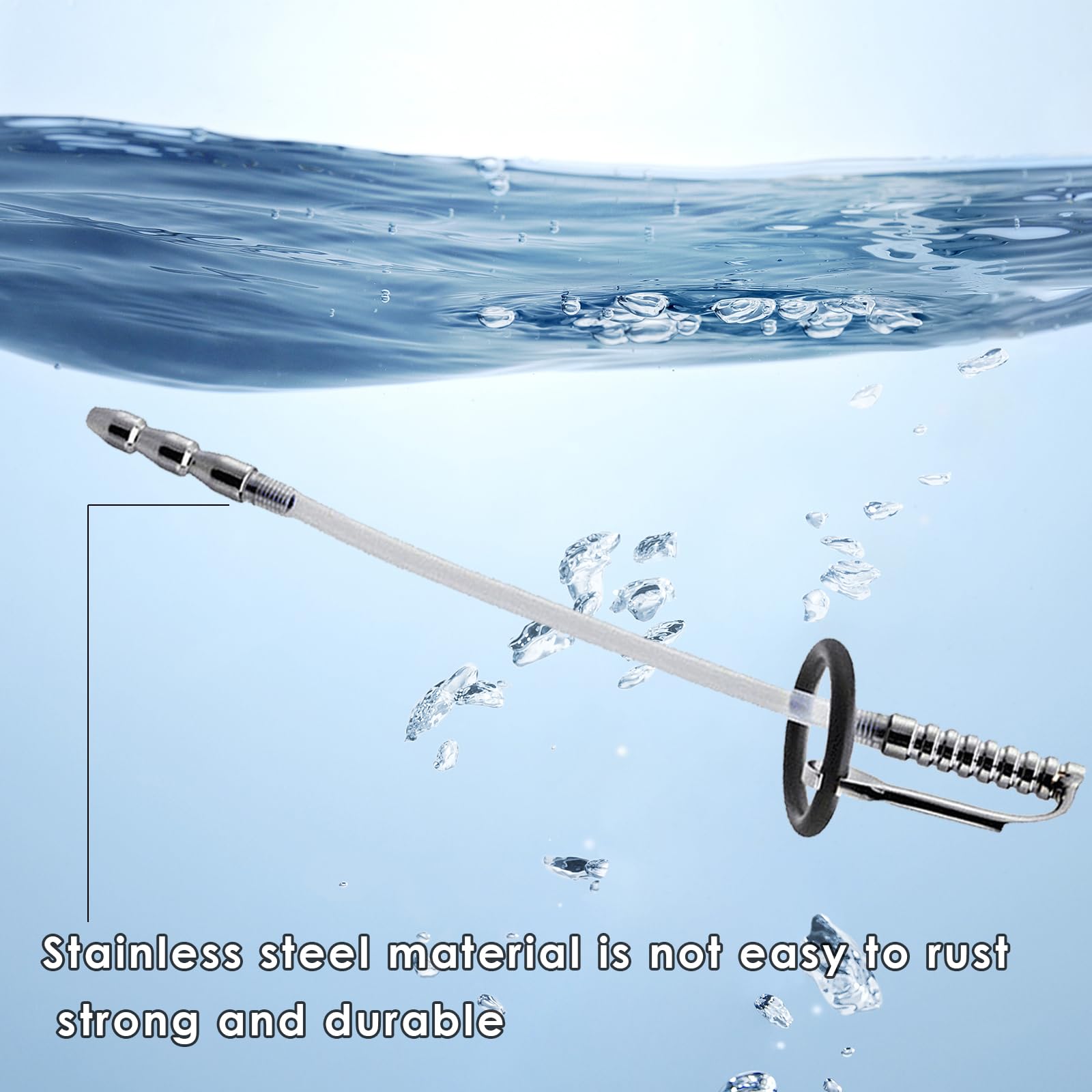 Flexible Silicone Urethral Sound with Cock Ring - Hollow Penis Plug for Male Stimulation & Extreme Pleasure | Perfect for BDSM Play, Solo Exploration & Couples' Intimate Toys