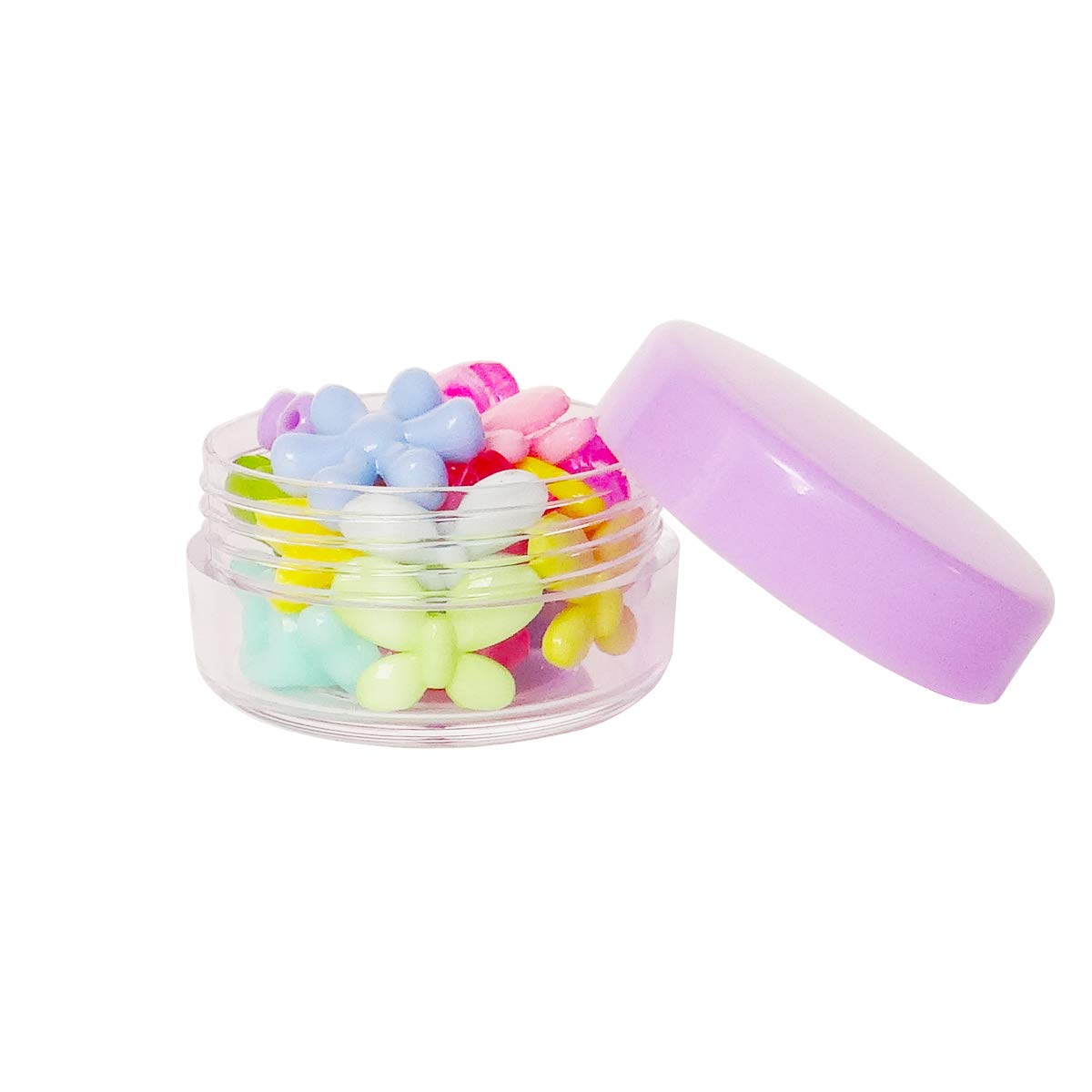 30pcs 10ml Travel Sample Jars with Purple Lids - Empty Small Cosmetic Containers for Eyeshadow, Lip Gloss, Cream & More | Mini 10g Plastic Makeup Pots for Travel, DIY Beauty, Salon Use & Home Organization