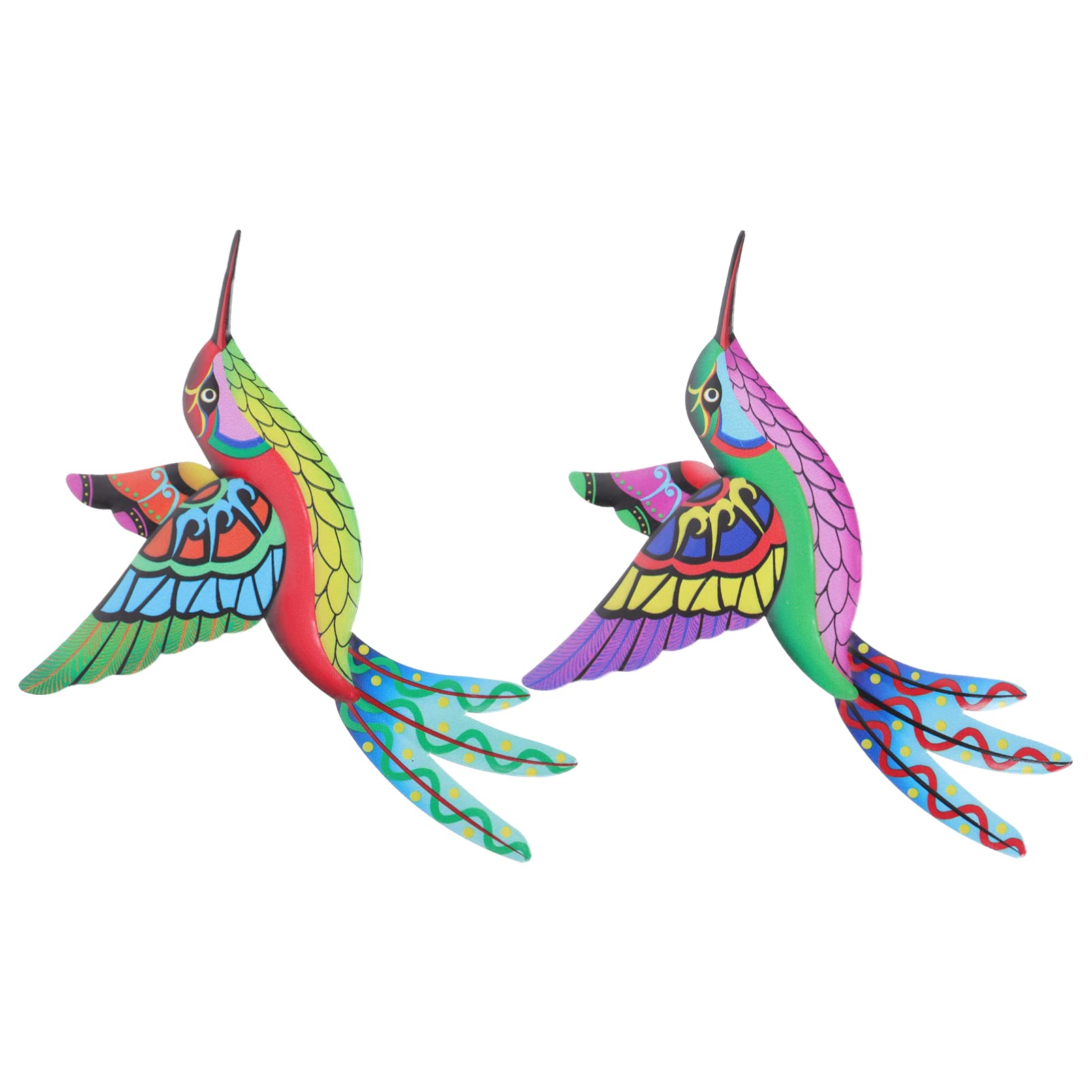HANABASS 2-Piece Metal Hummingbird Wall Art Decor - Handcrafted Iron Sculpture for Outdoor Hanging - Elegant Home, Bedroom, Garden, Patio, Porch & Fence Decoration - Perfect for Rustic, Farmhouse & Boho Style Decor