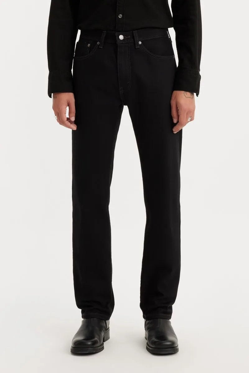 Levi's 505 Regular Fit Jeans for Men - Saturated Black Denim Pants | Classic Straight Leg Style for Casual Wear & Everyday Comfort
